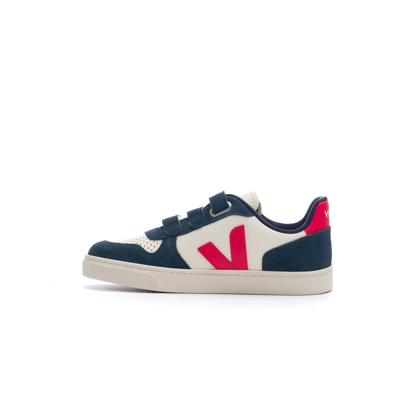 Veja Small V-10 Leather Kid's Shoe - Pure Pekin Nautico