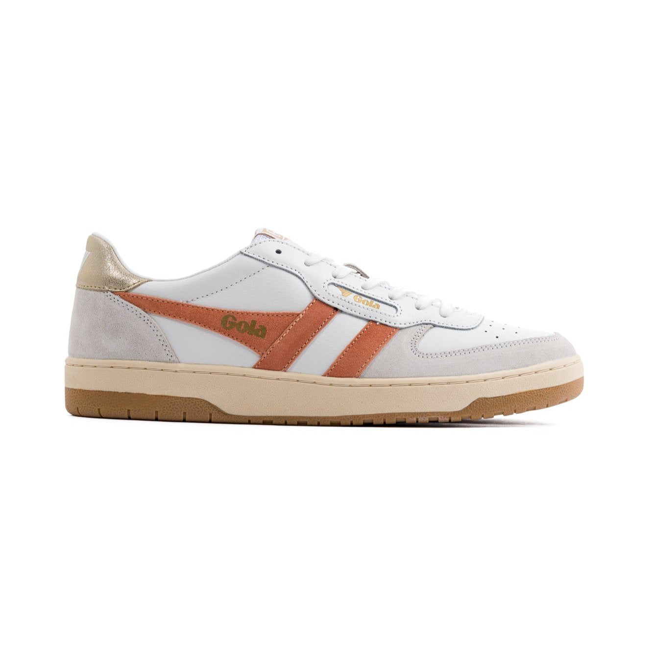 Gola Hawk Women's Shoes - White/Terracotta/Gold