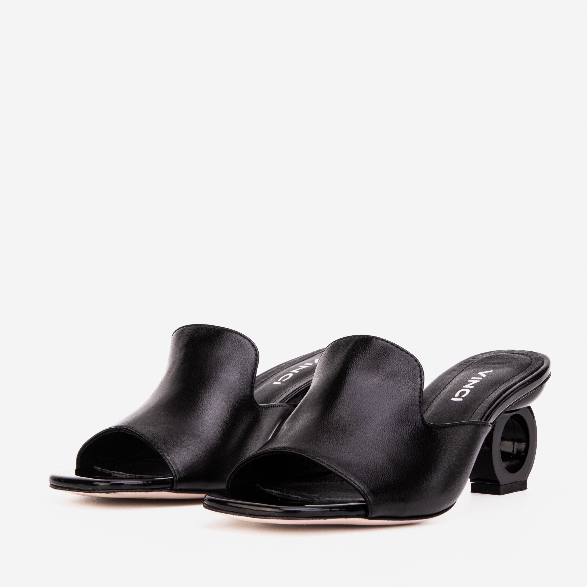 The Tory Black Leather Women Sandal