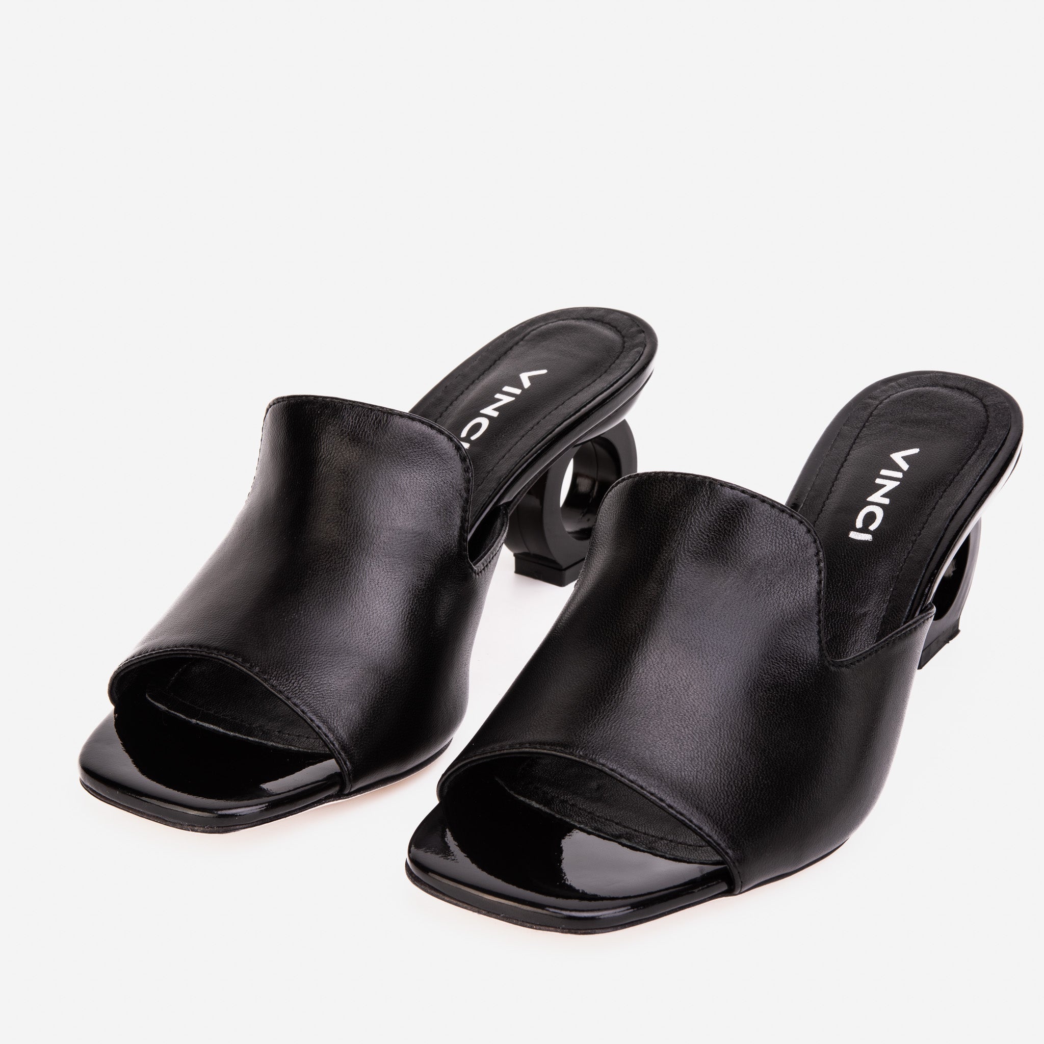 The Tory Black Leather Women Sandal