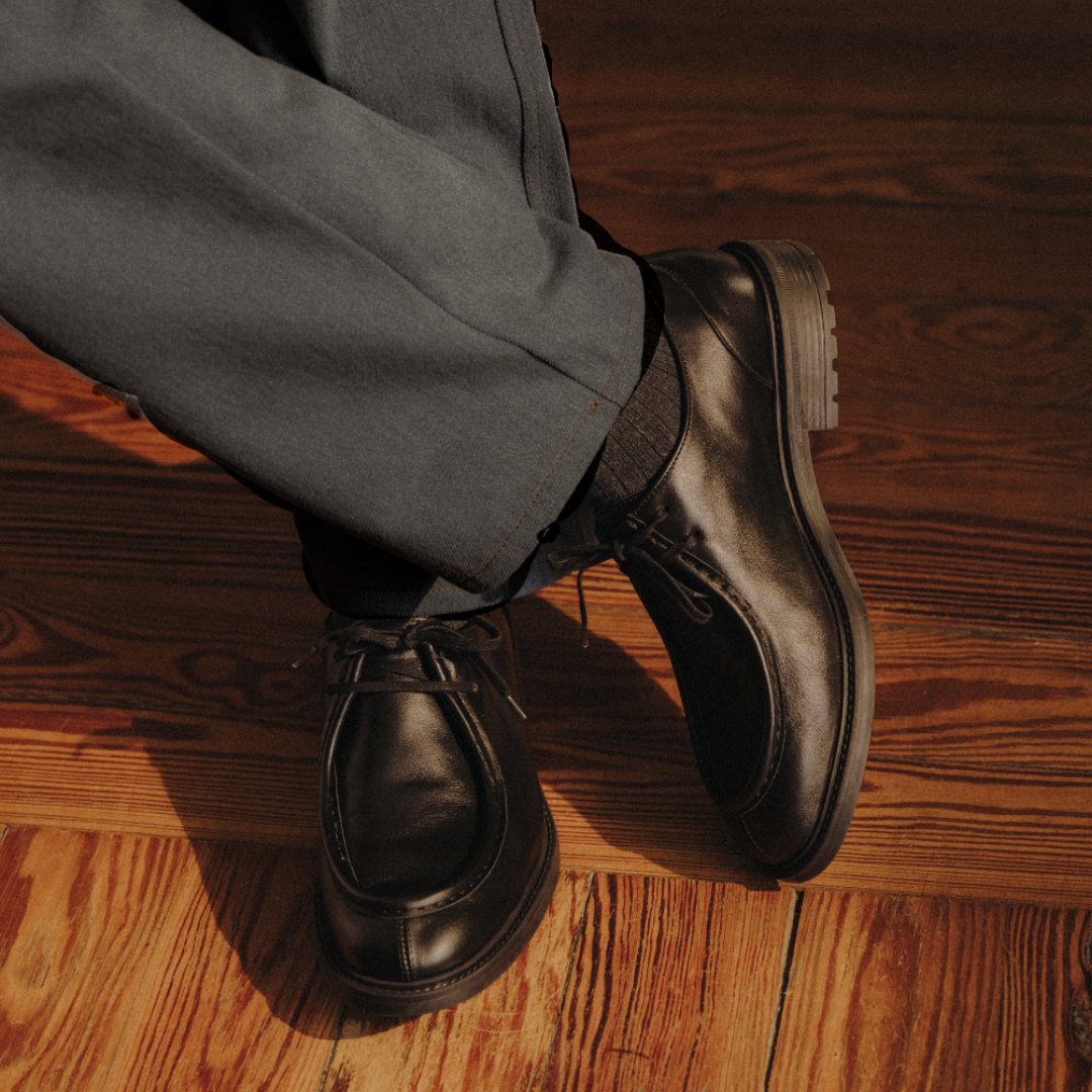 Del Toro Shoes Men's Black Leather Tuscan Moc Boot