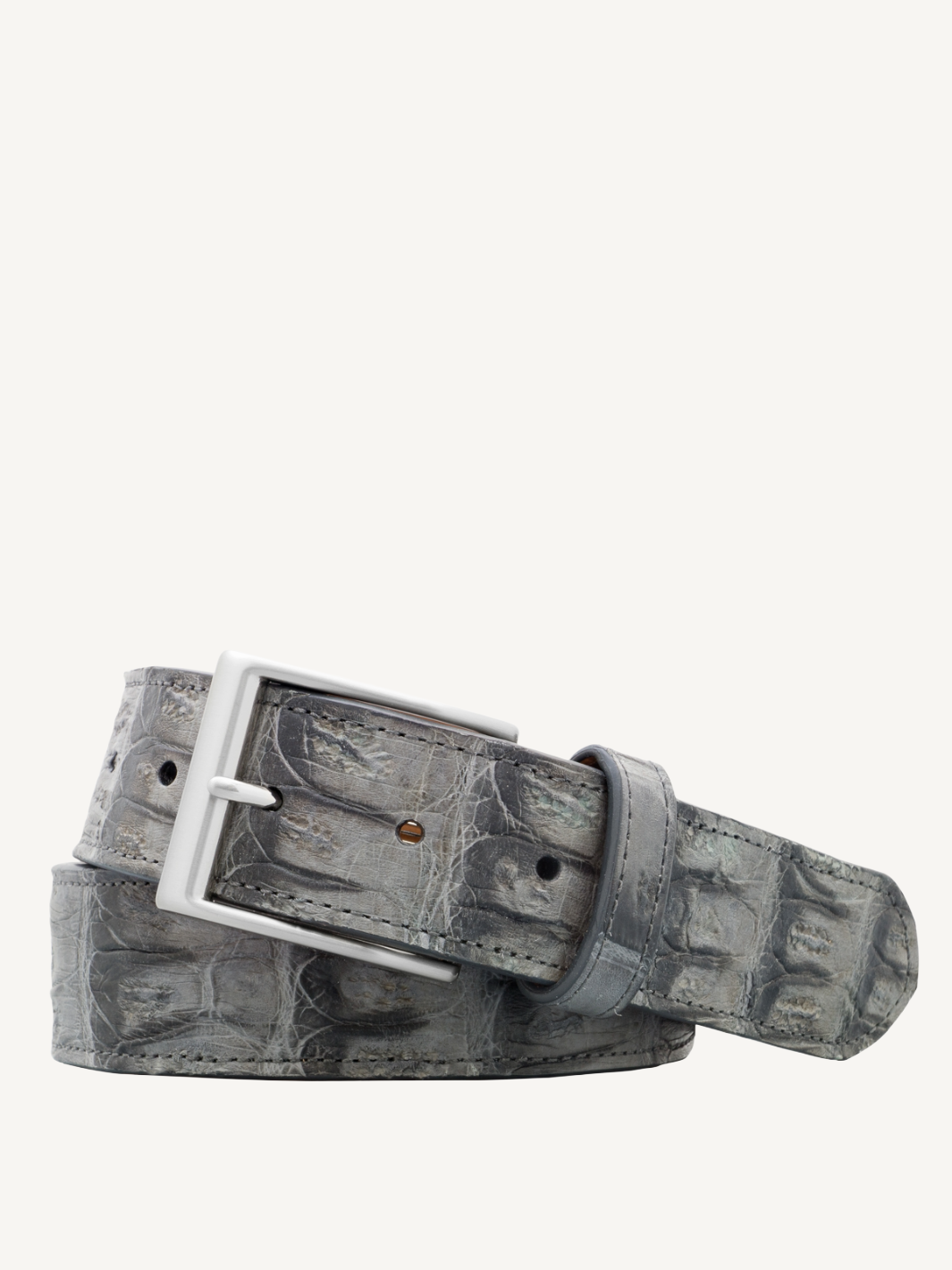 Leat Vintage Crocodile Tail Belt Crocodile Leather