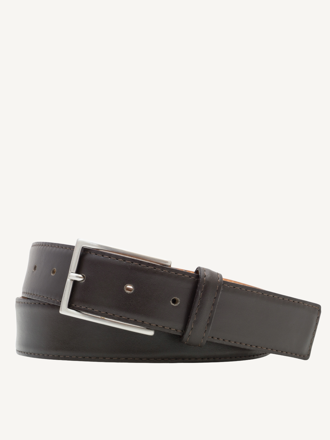 Brown Leather Belt Square End 35mm Durable Classic