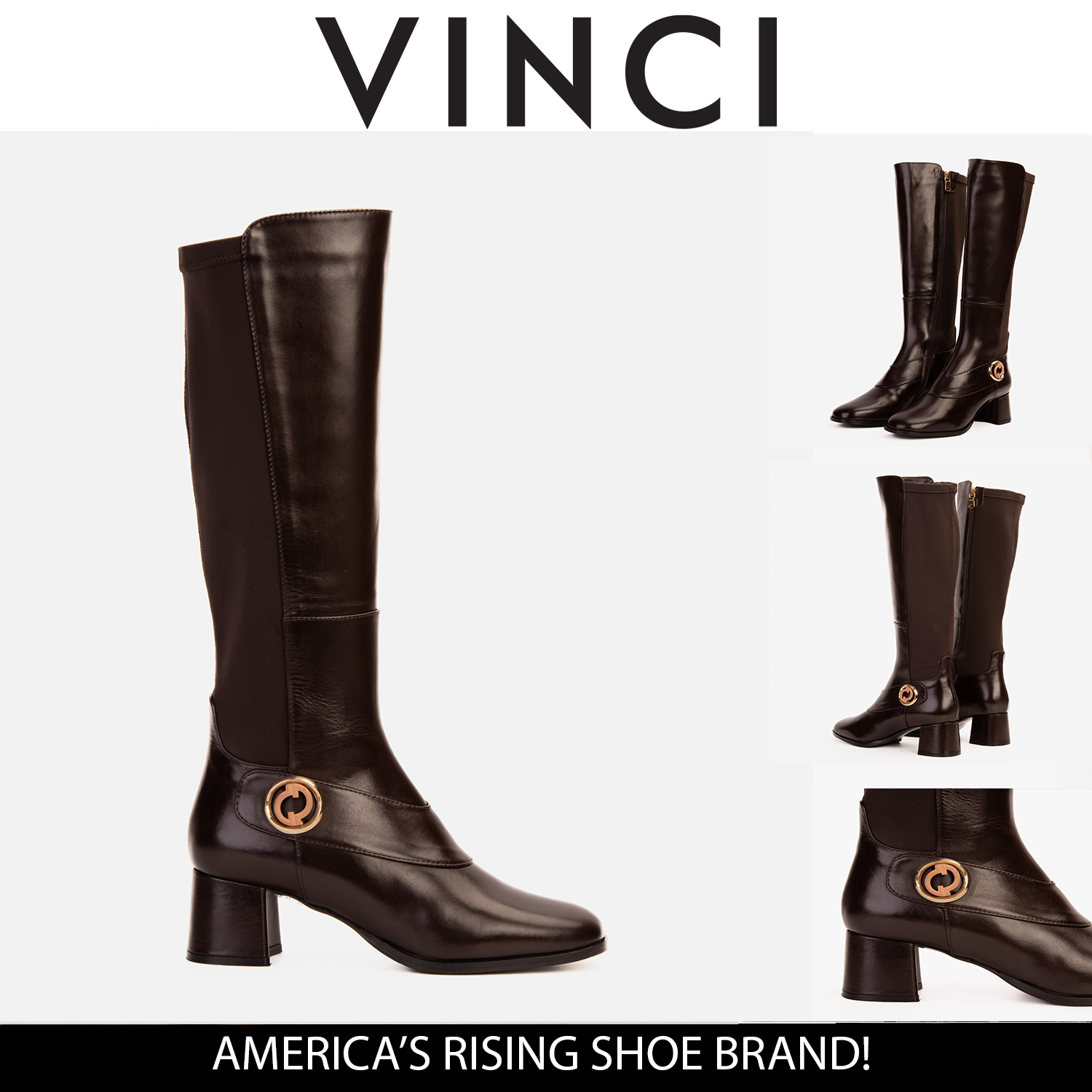 The Windsor Brown Leather Knee High Boot