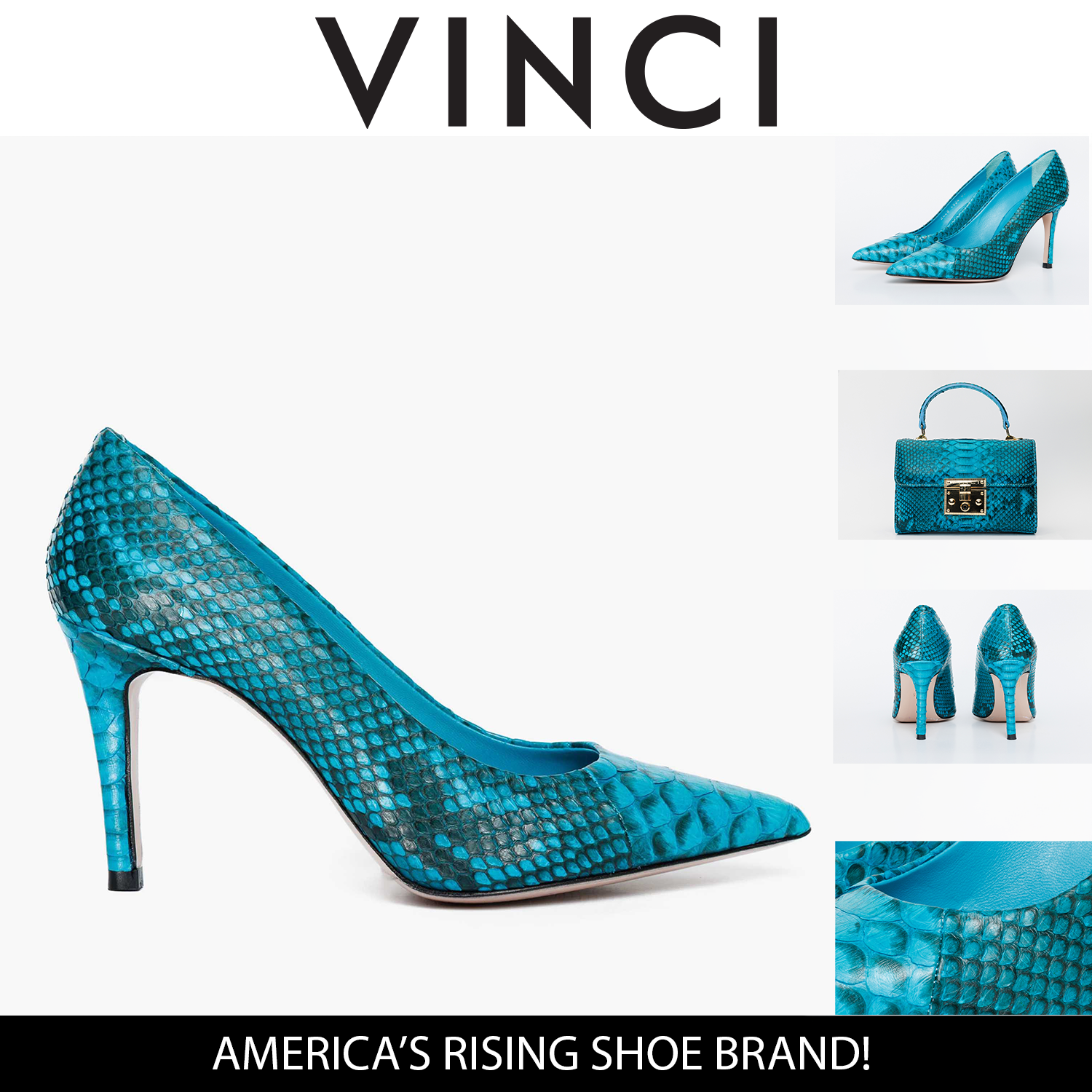 The Queenn Turquoise Pythn Leather Pump Women Shoe