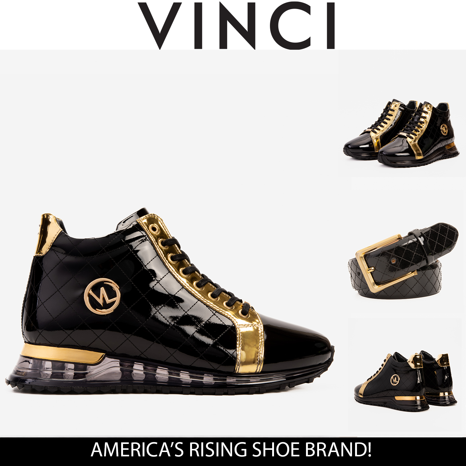 The Prestige Black & Gold Limited Edition High-Top Men Sneaker