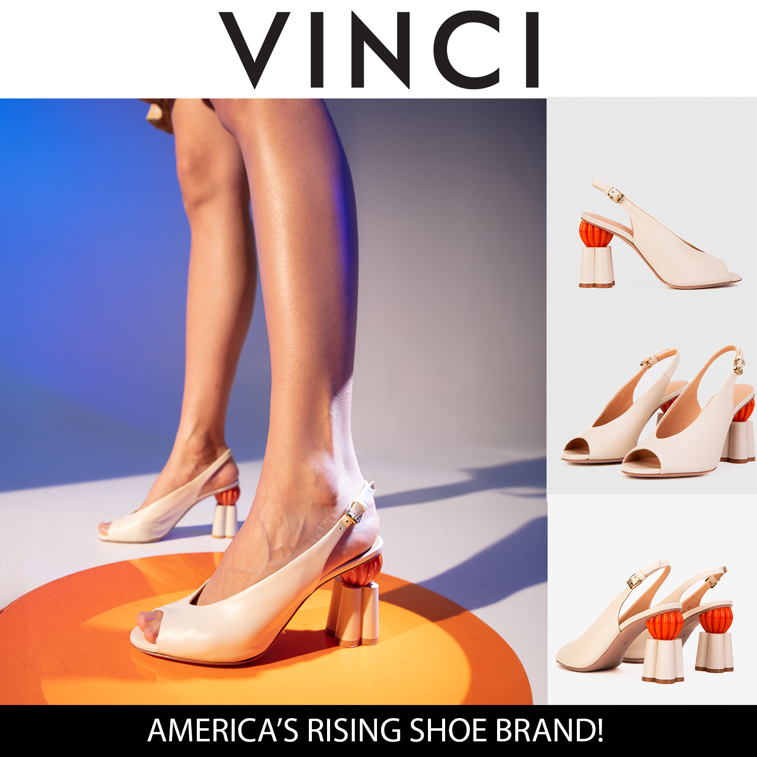 The Cimla Cream Leather Pumpkin Heel Women Sandal