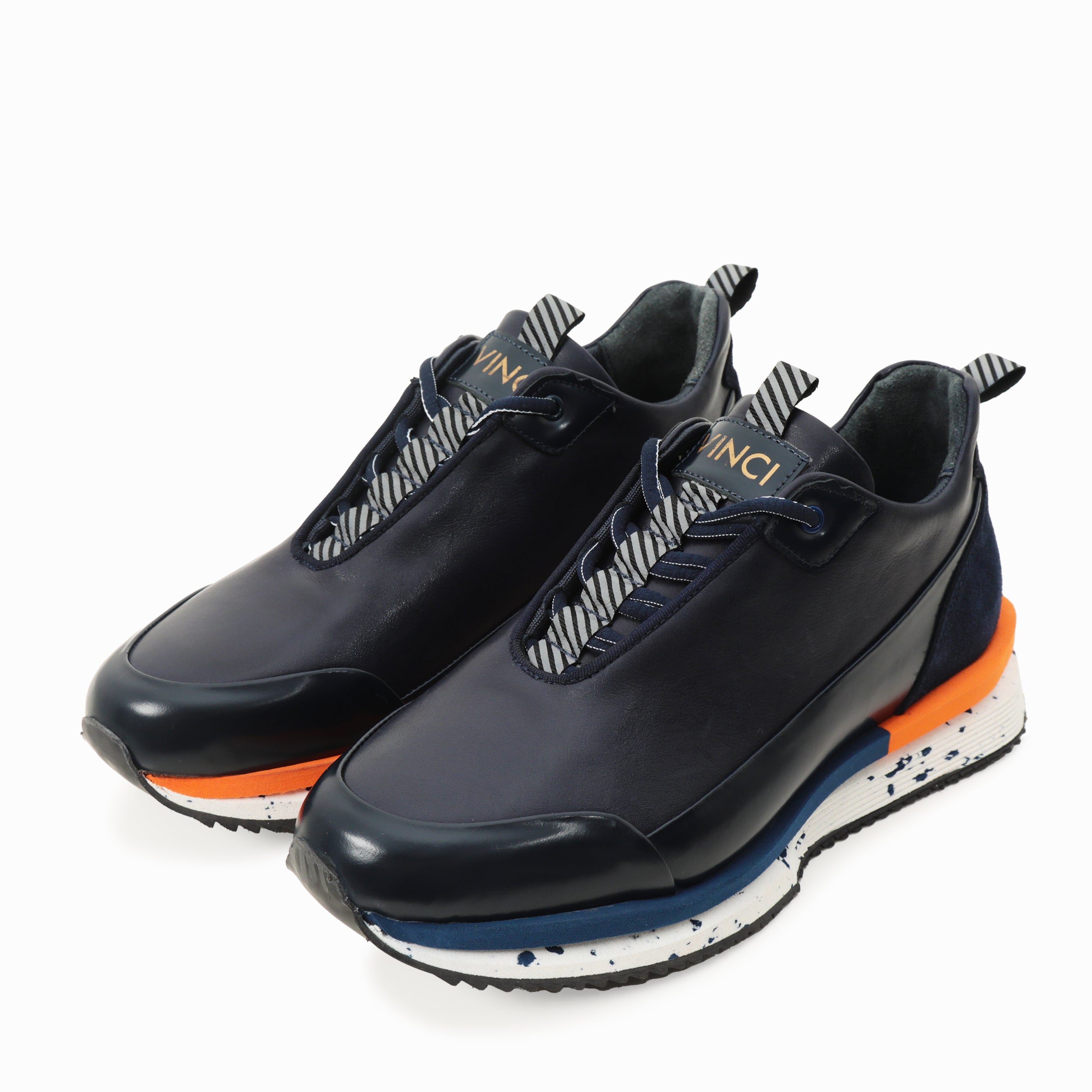 The Milford Navy Blue Leather Men Sneaker