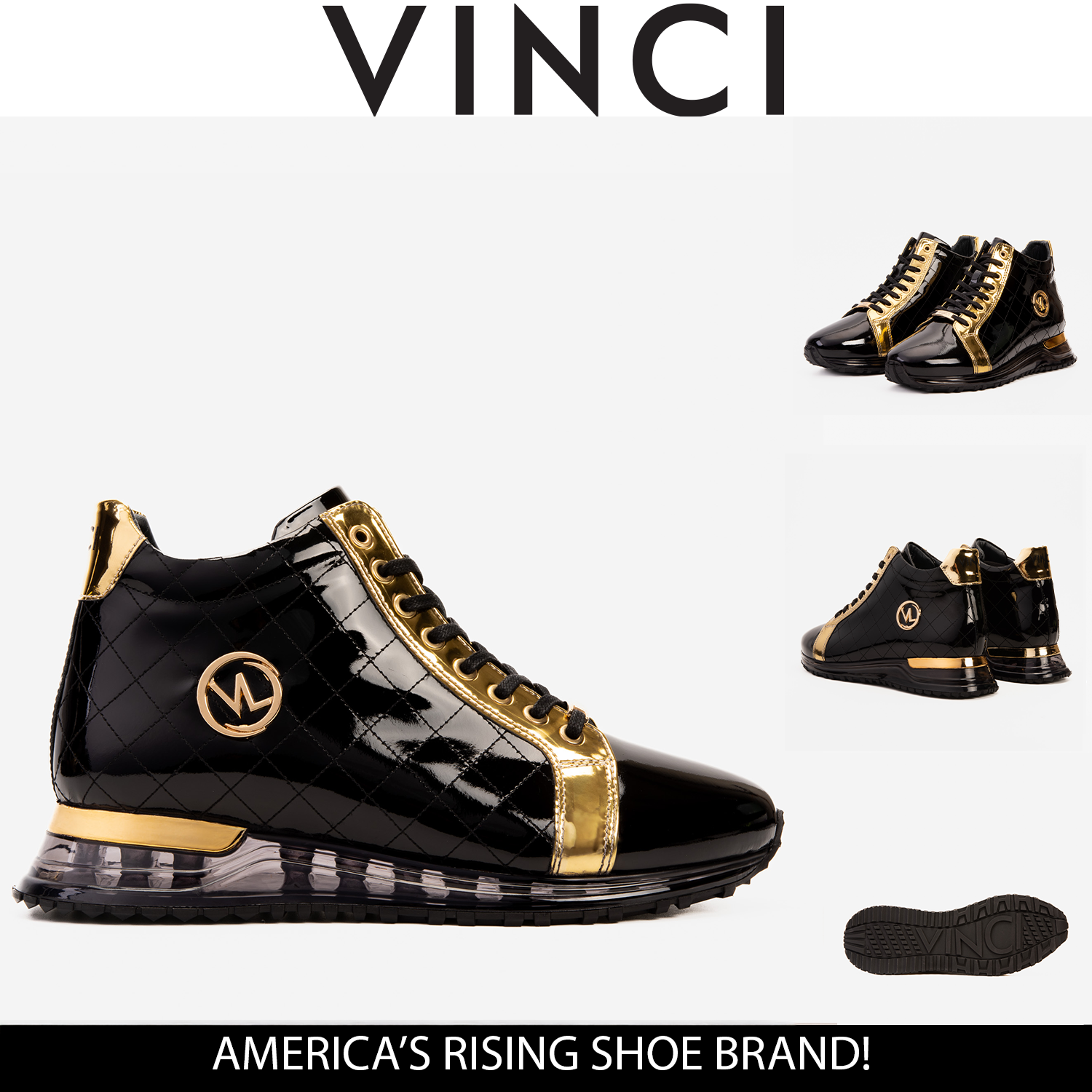 The Prestige Black & Gold Limited Edition High-Top Men Sneaker