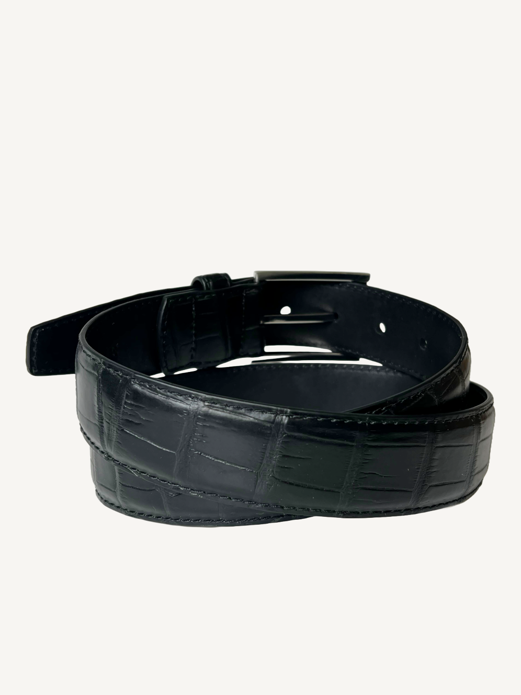 Bryant Park Genuine Alligator Leather Belt 1 3 8 Width Black