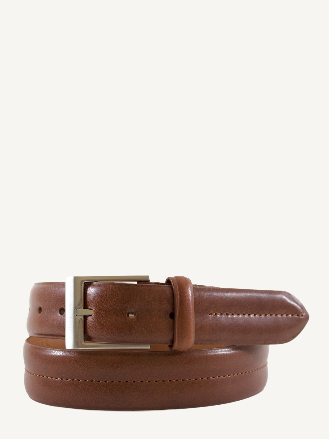 Monte Carlo Double Barrel Genuine Leather Cognac Belt