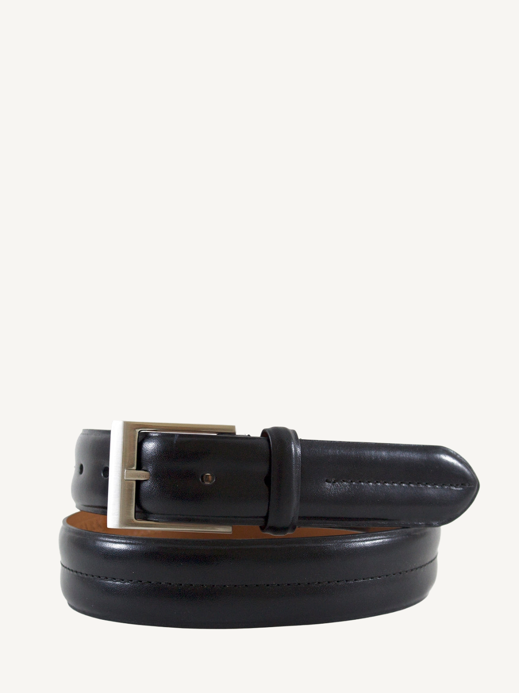 Monte Carlo Double Barrel Genuine Leather Black Belt