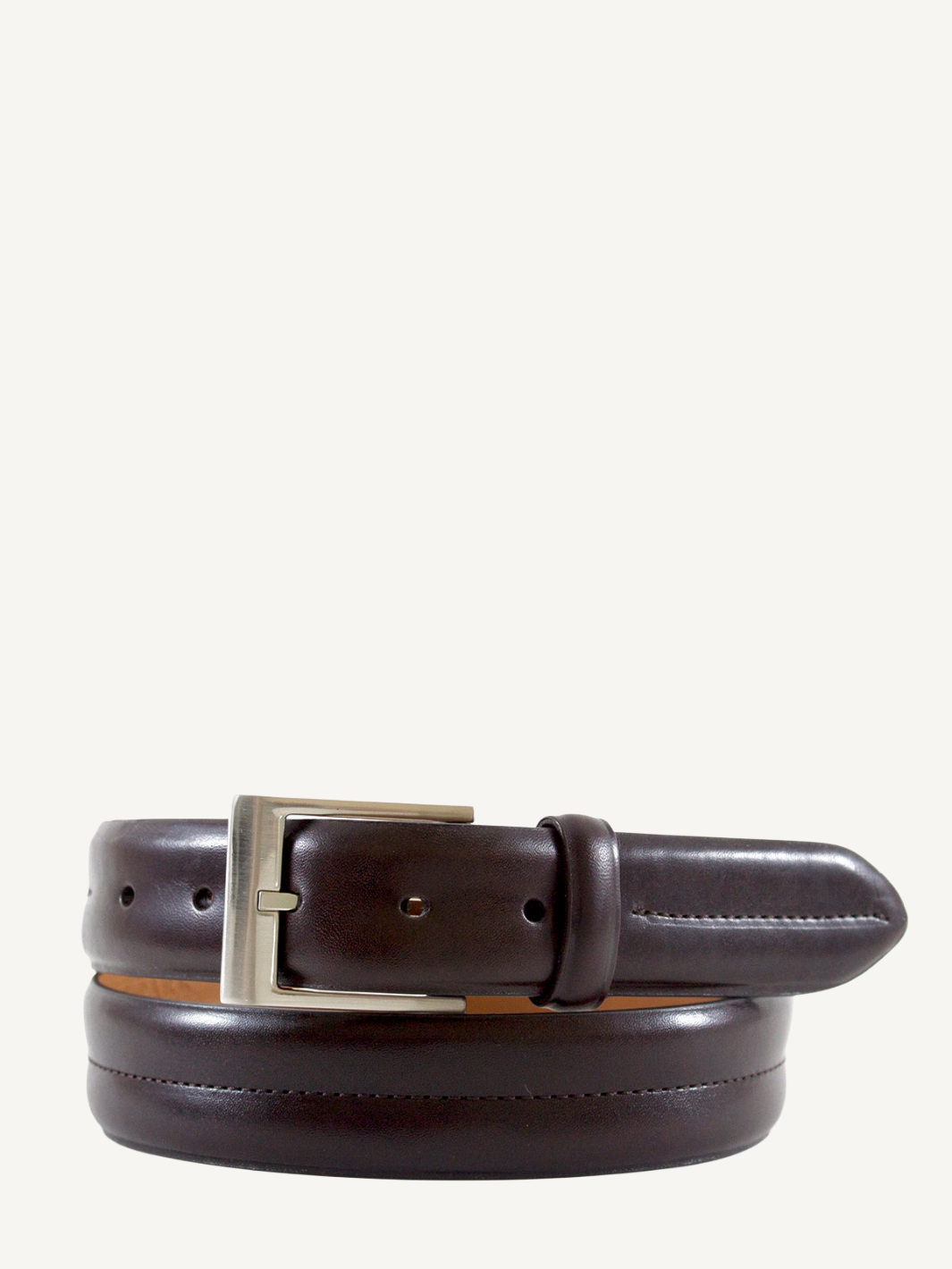 Double Barrel Monte Carlo Leather Belt Brown 1 3 8 Inch Width Premium