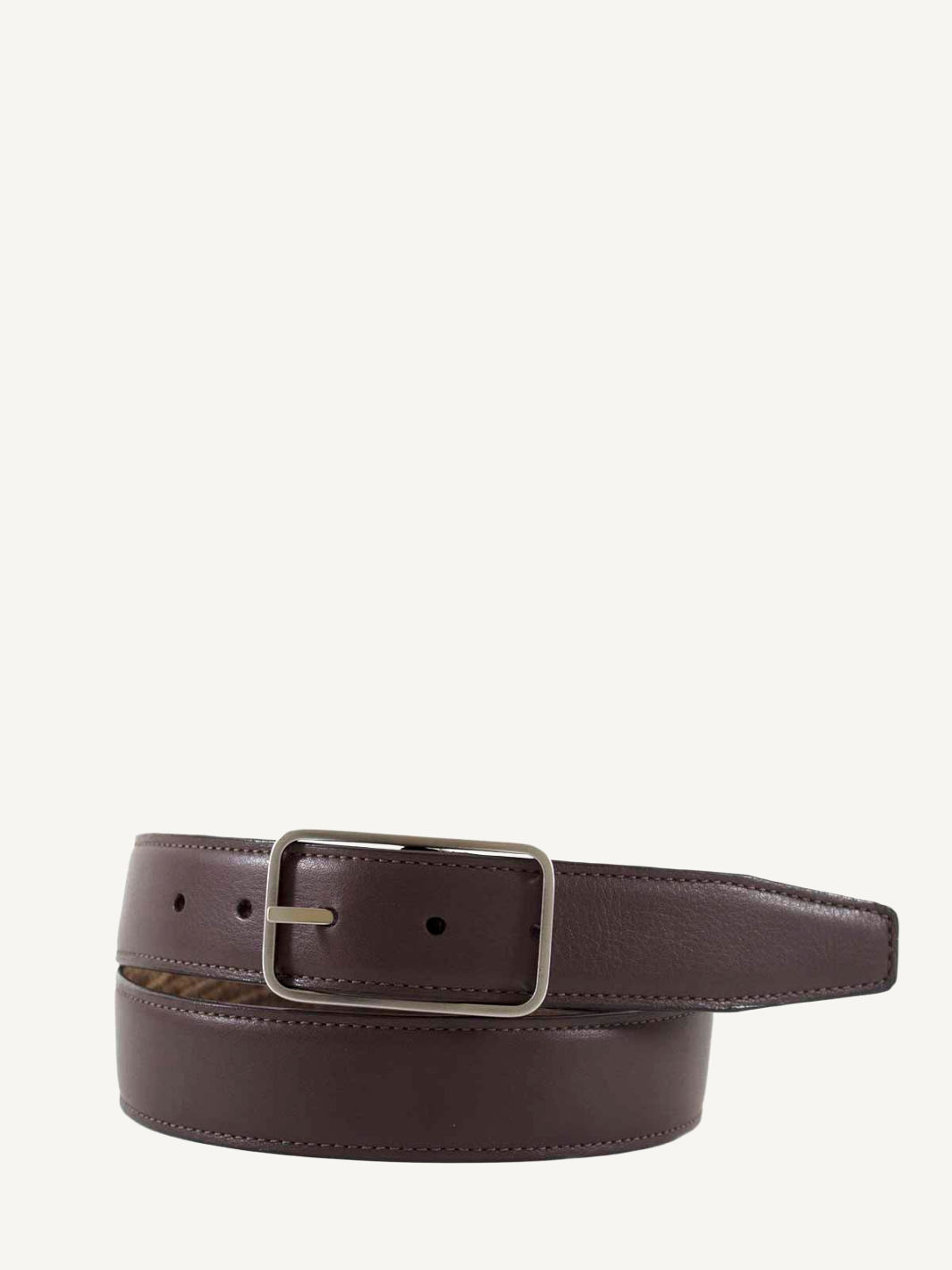 Reversible Burnished Lizard Grain Belt Leather Cognac