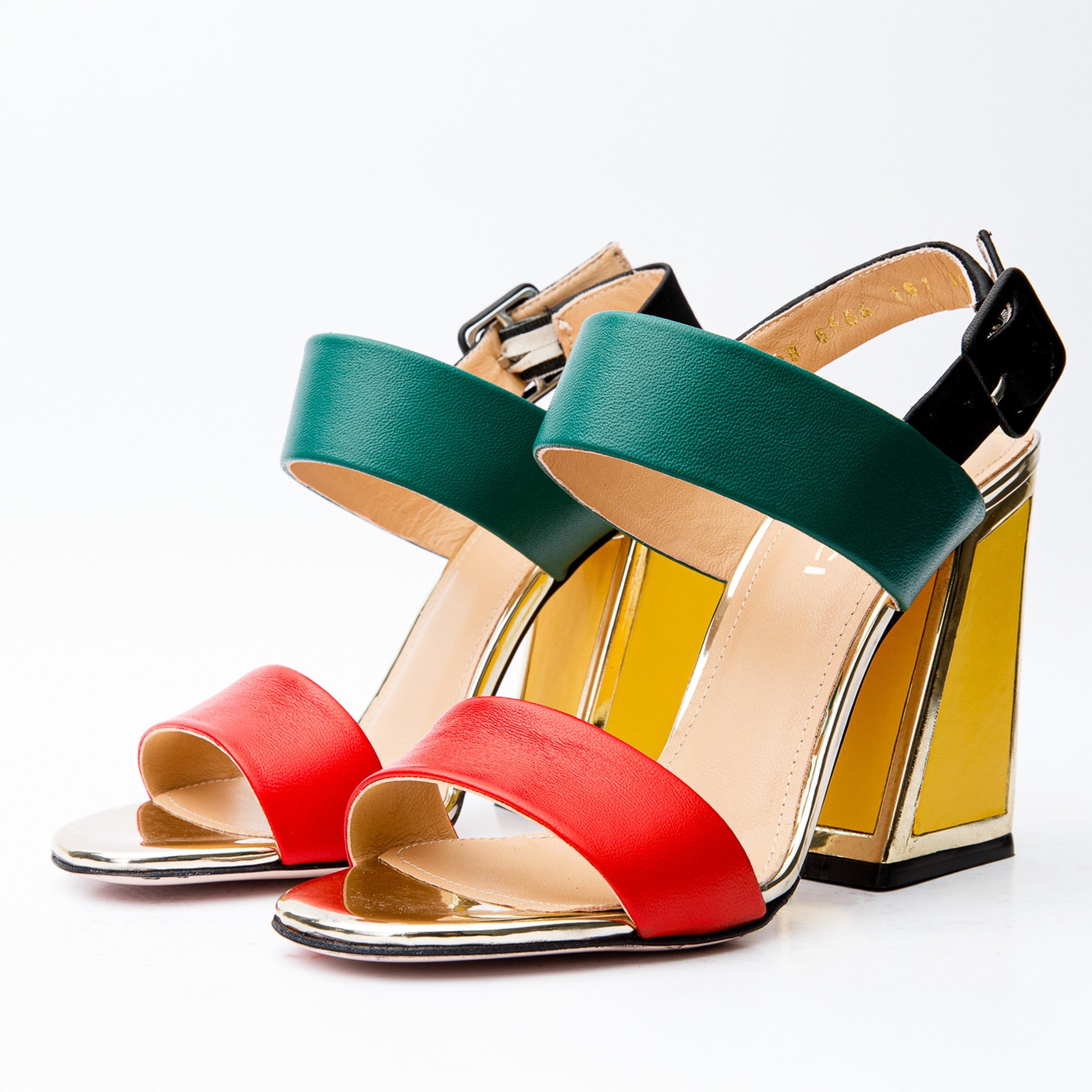 The Niger Block Heel Multicolor Leather Women Sandal