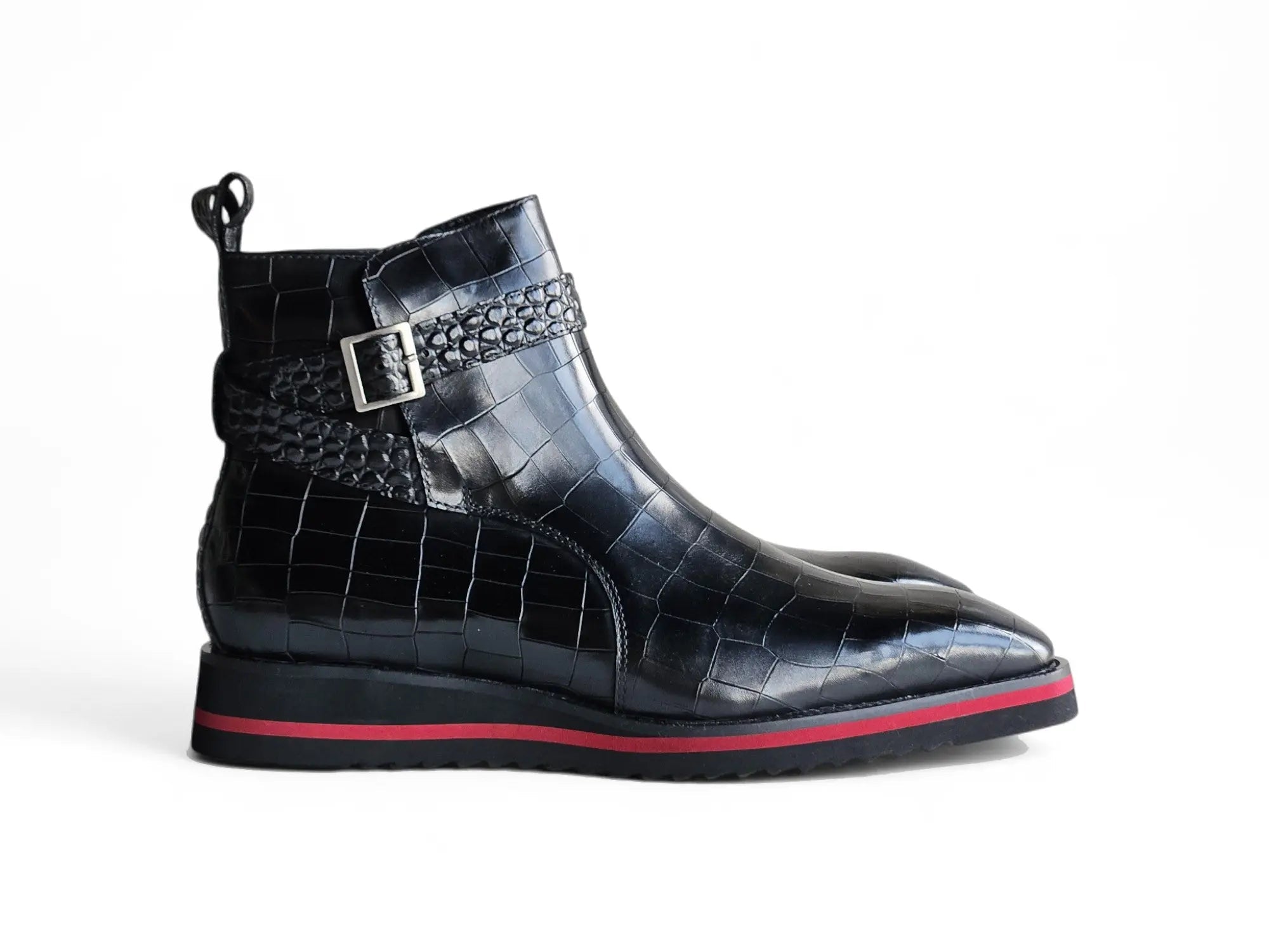 Carrucci Vesper Cross Strap Buckle Boot Men's Calfskin Leather KB517-01E