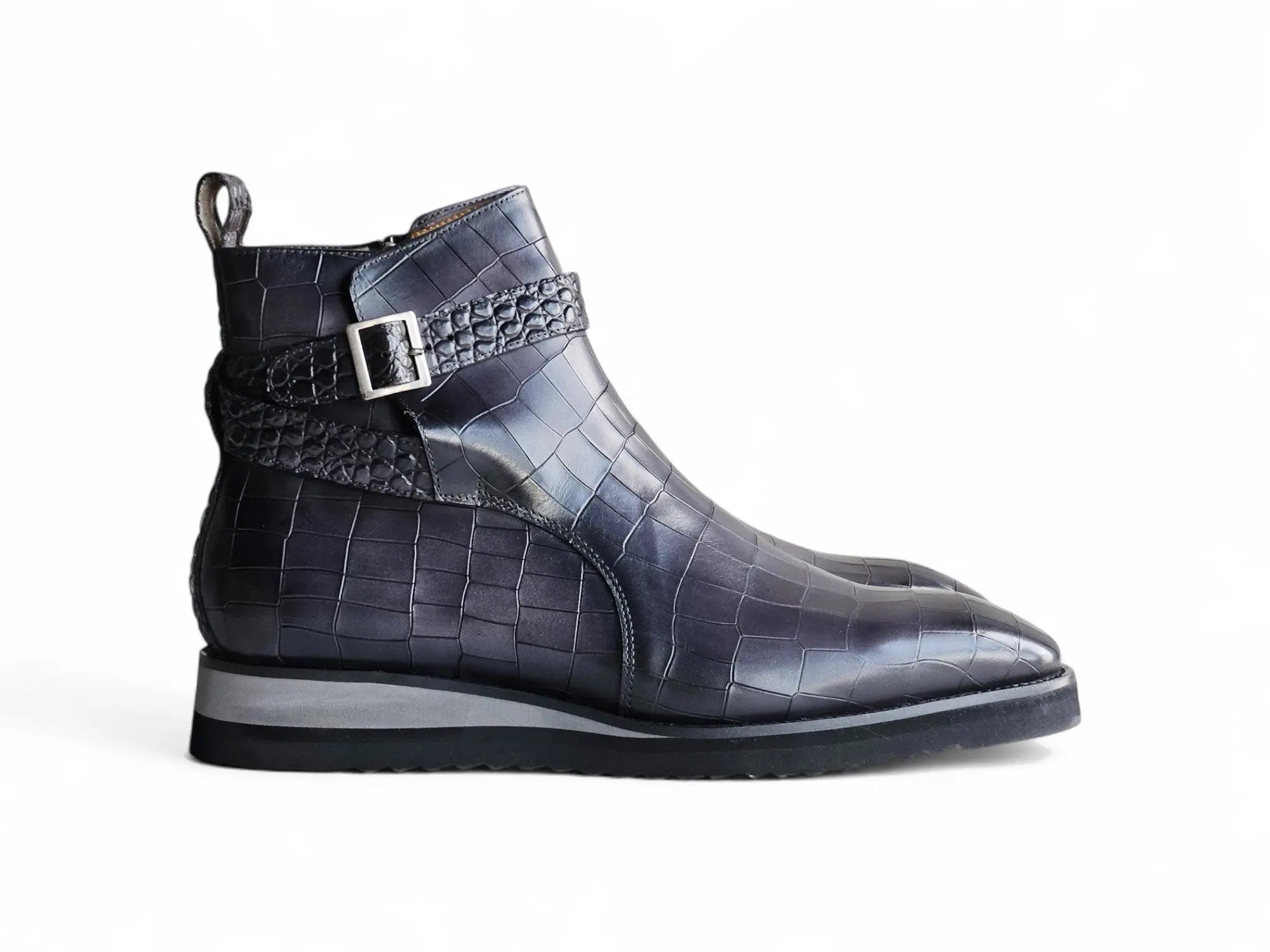 Carrucci Vesper Cross Strap Buckle Boot Men's Calfskin Leather KB517-01E