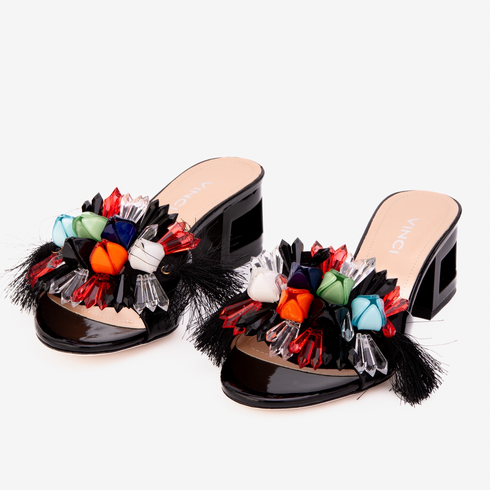 The Vigo Black Leather Block Heel Women Sandal