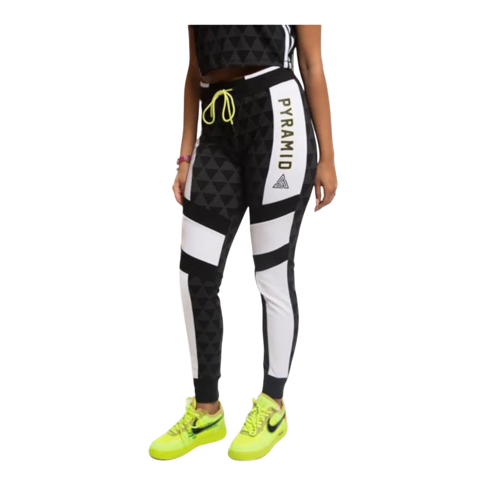 Black Pyramid Sportif Women's Active Leggings – Black/White/Yellow