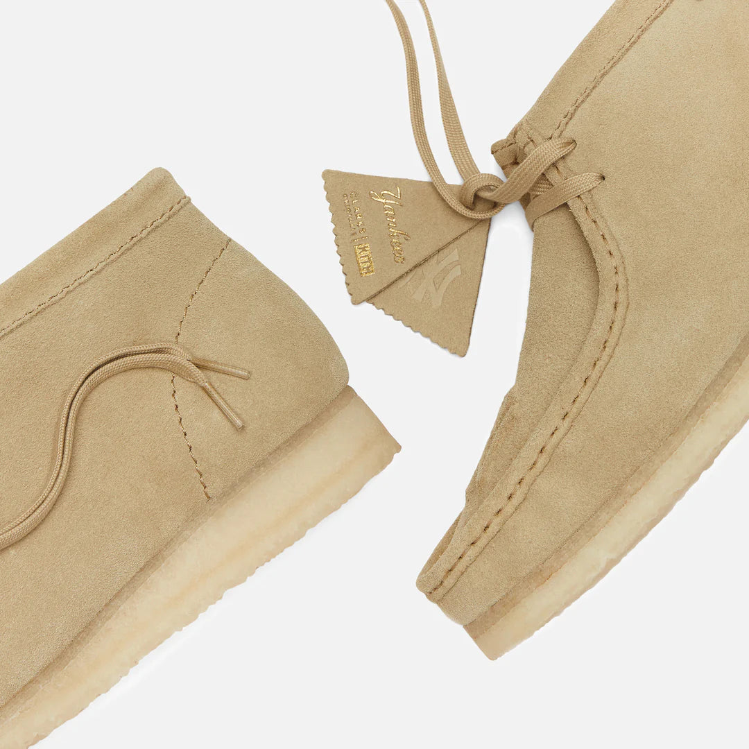 Clarks Originals x Kith x New York Yankees Wallabee Boots Men's Maple Suede 26166616 - high-quality men's boots in maple suede with New York Yankees branding and collaboration with Kith