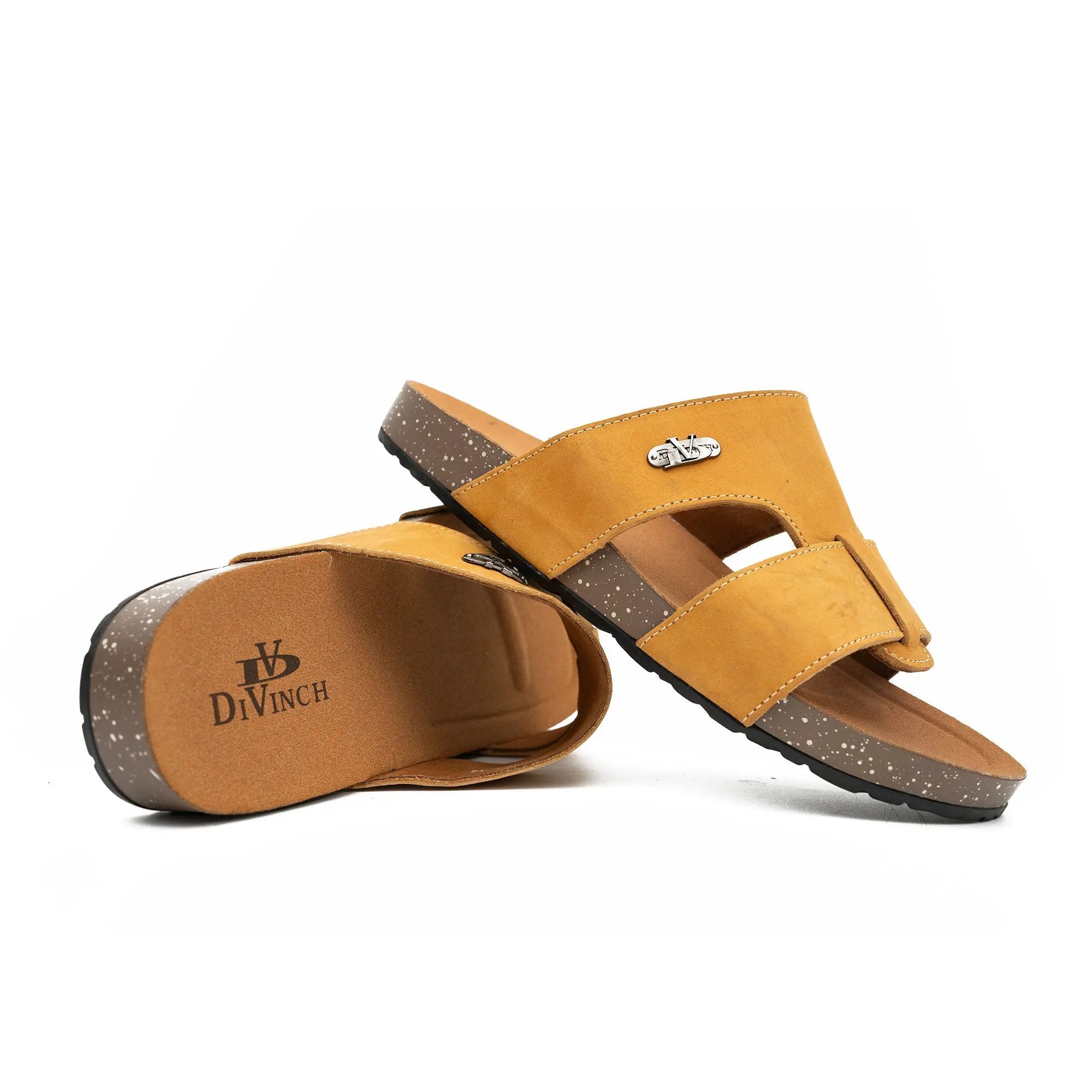 DiVinch Double Strap Slide Sandals Casual Men’s Yellow