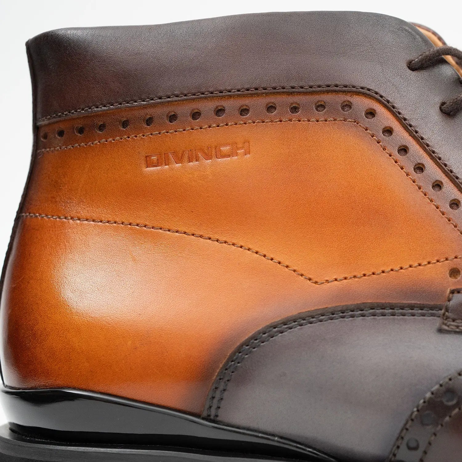 Zipper Brogue Martin Boots Men's Premium Calfskin Leather 2890