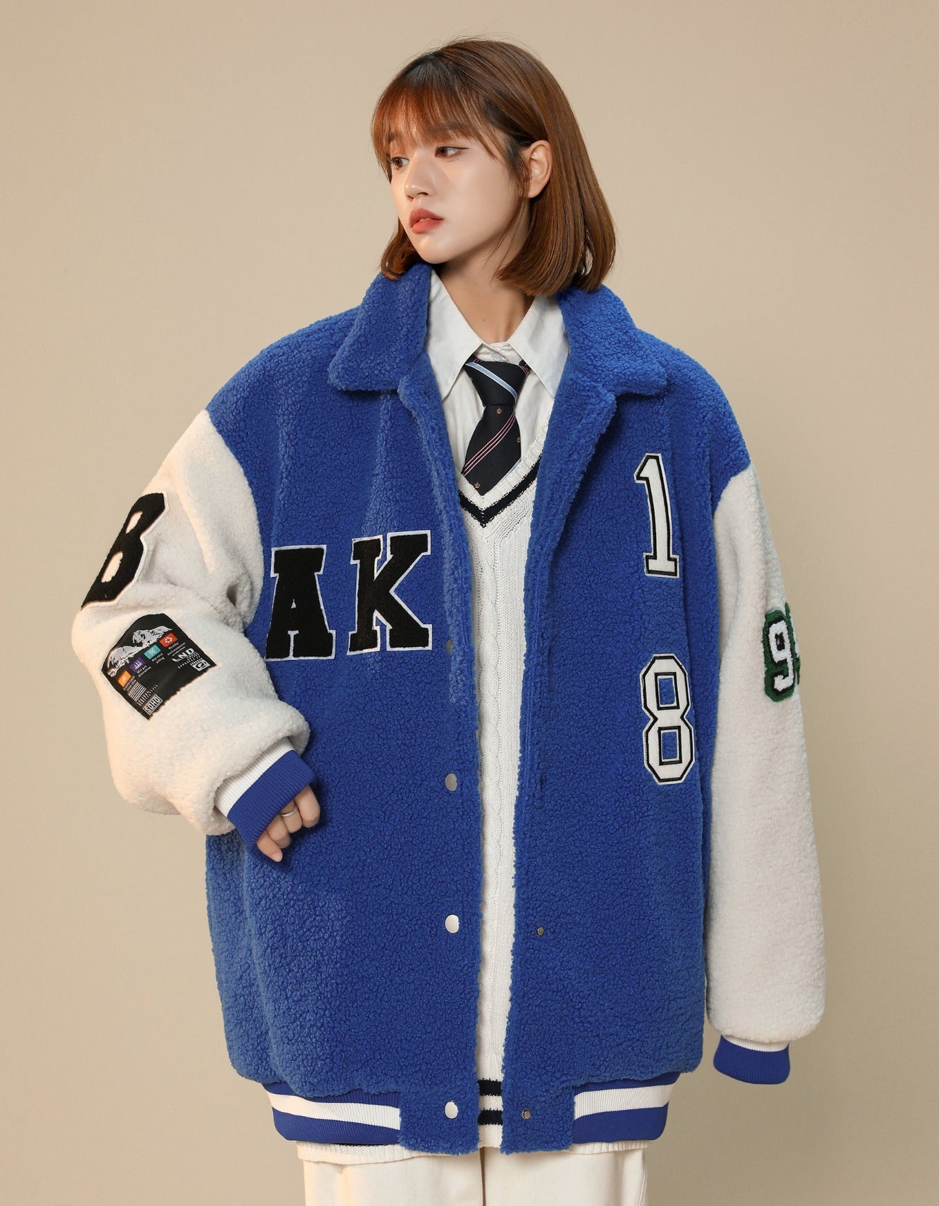 Niepce Women's Year 94 Furry Varsity Jacket