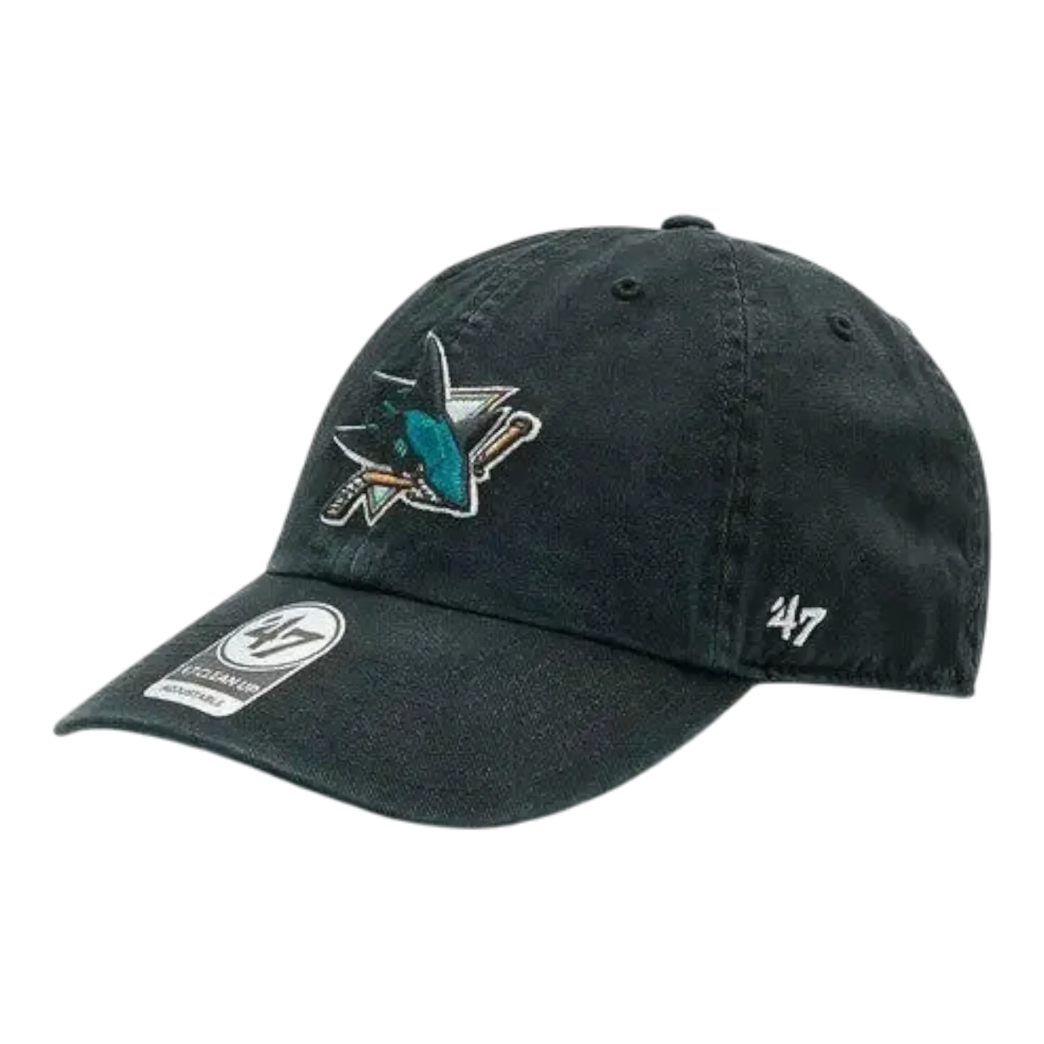 47 Brand Clean Up San Jose Sharks Strapback Hat Men's Black