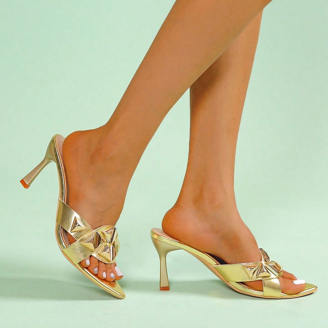 Aaliyah | Gold Heels by J.Adams – Don't Panic Shoes