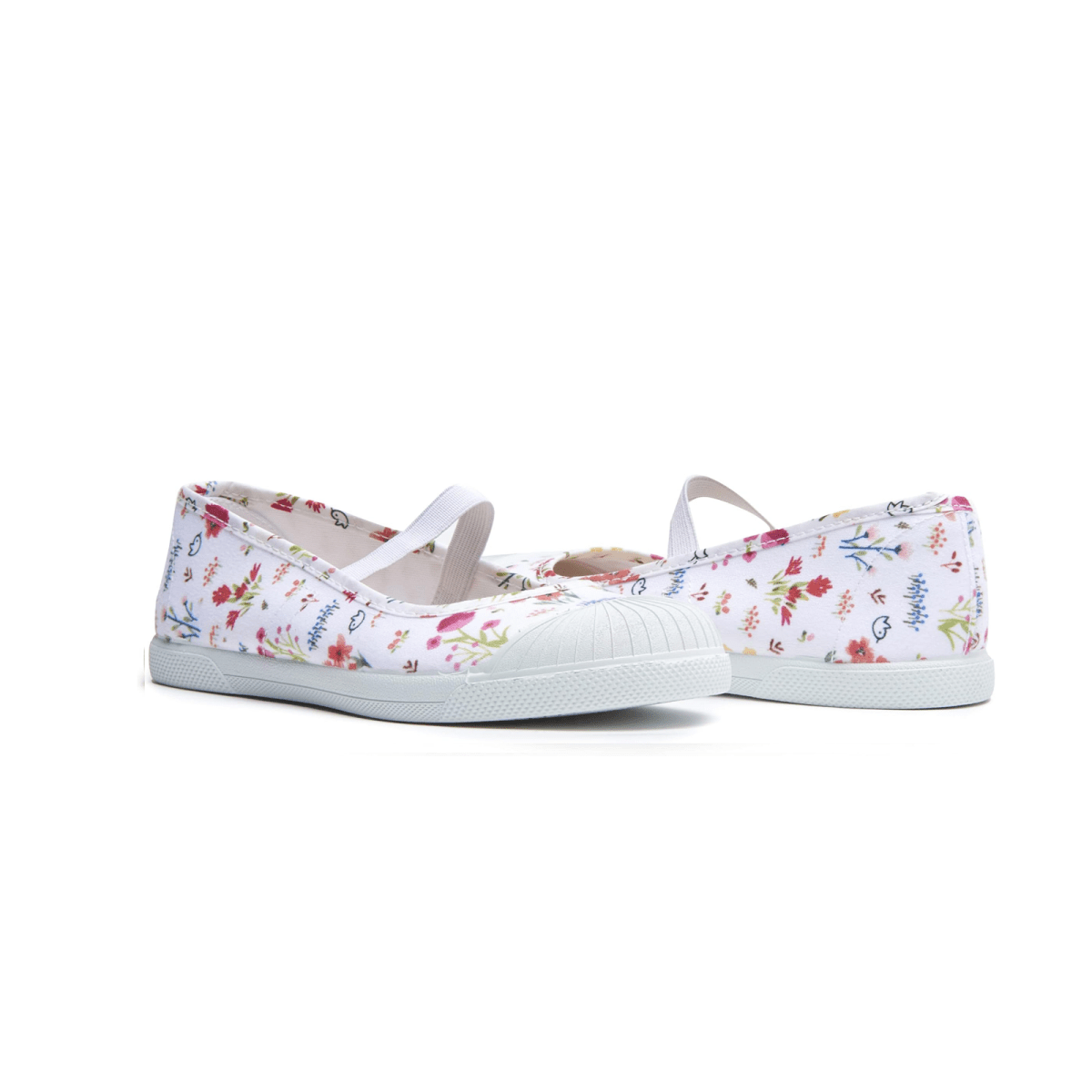 Abby Floral Elastic Strap Non Slip Rubber Sole Made Spain Amazon by Childrenchic – Don't Panic Shoes