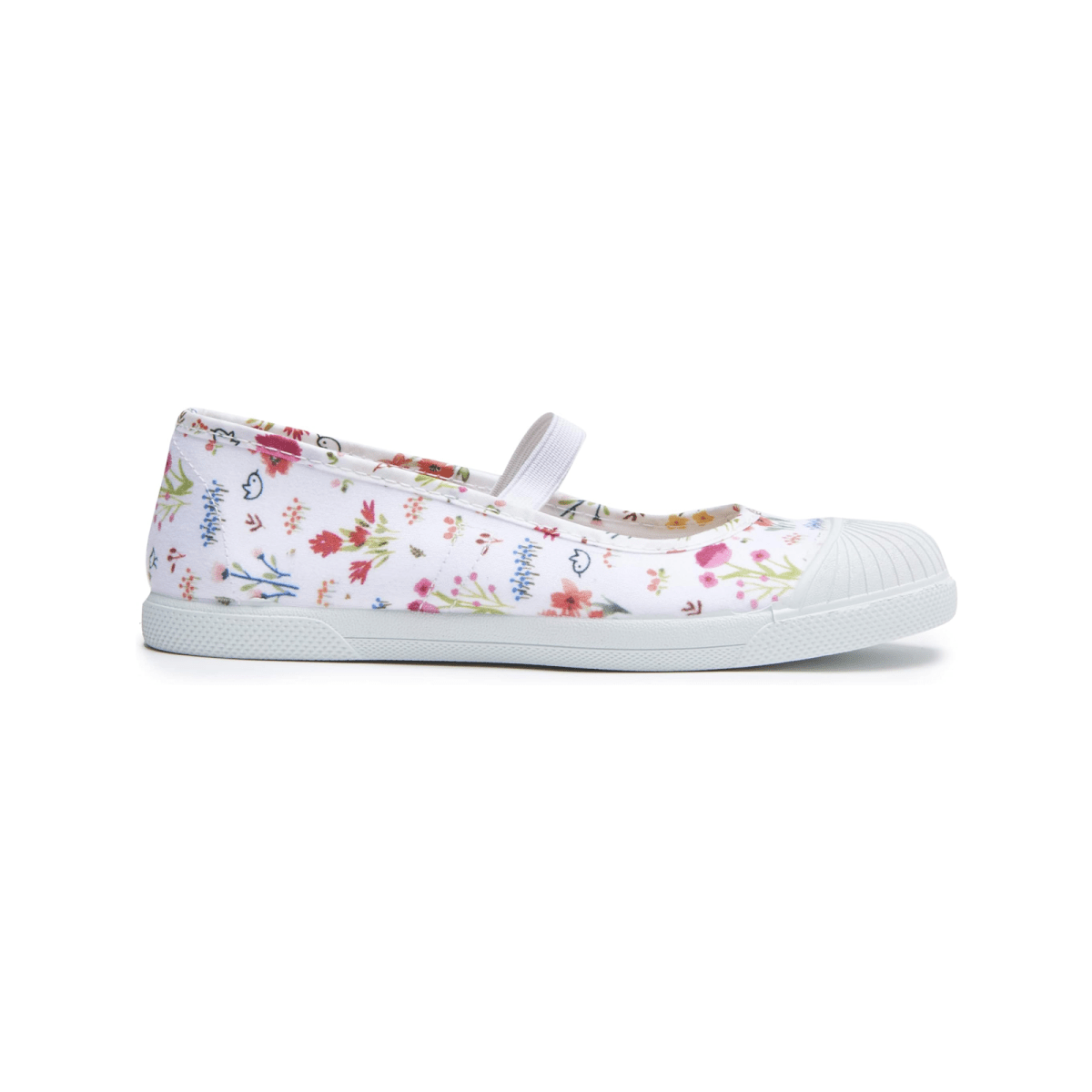 Abby Floral Elastic Strap Non Slip Rubber Sole Made Spain Amazon by Childrenchic – Don't Panic Shoes