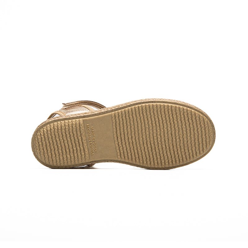 Abigail Gold Adjustable Velcro Non Slip Rubber Soles fashion by Childrenchic – Don't Panic Shoes