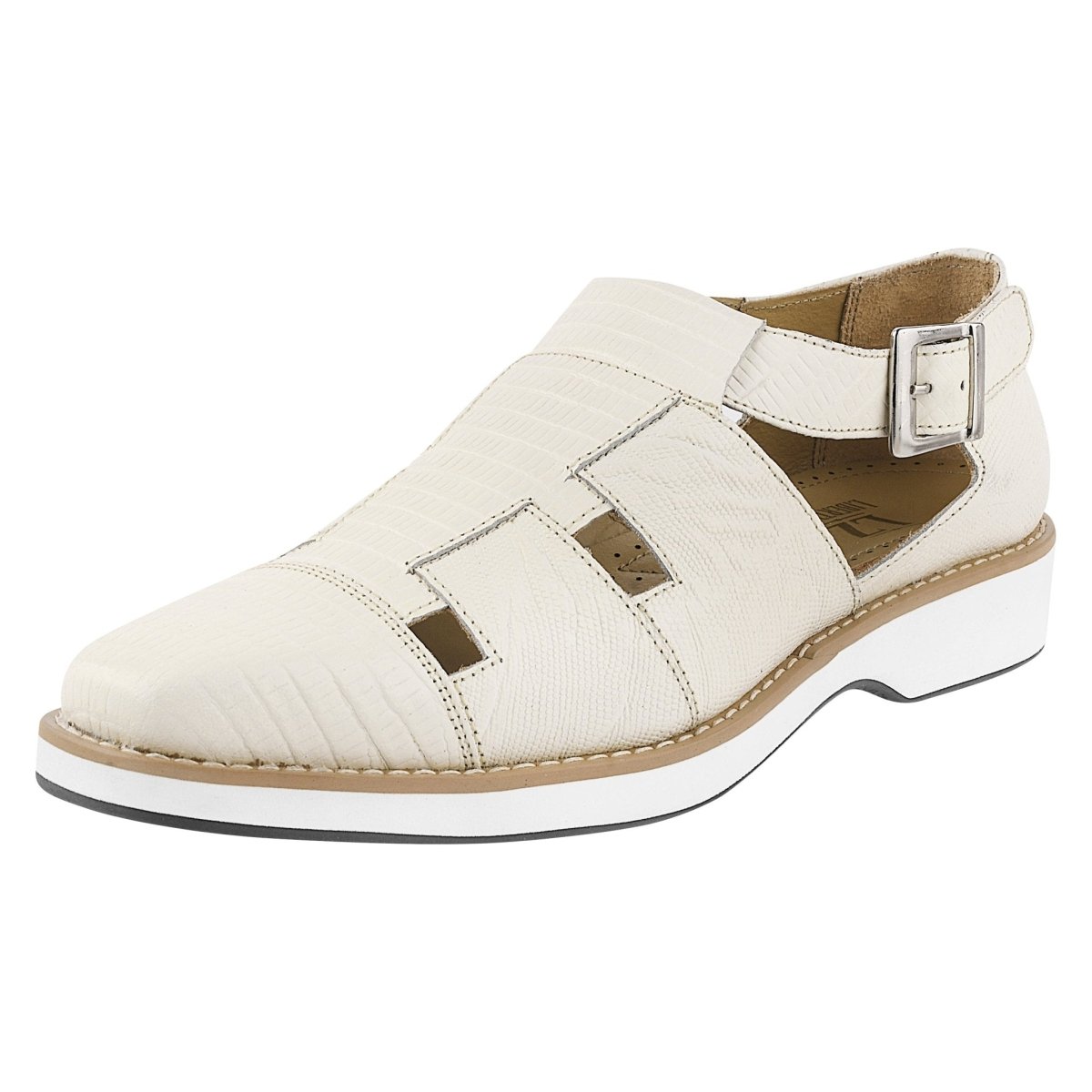 Adam Mens Fisherman Lizard Print Genuine Leather Buckle Closure Sandals Sandals by Libertyzeno – Don't Panic Shoes