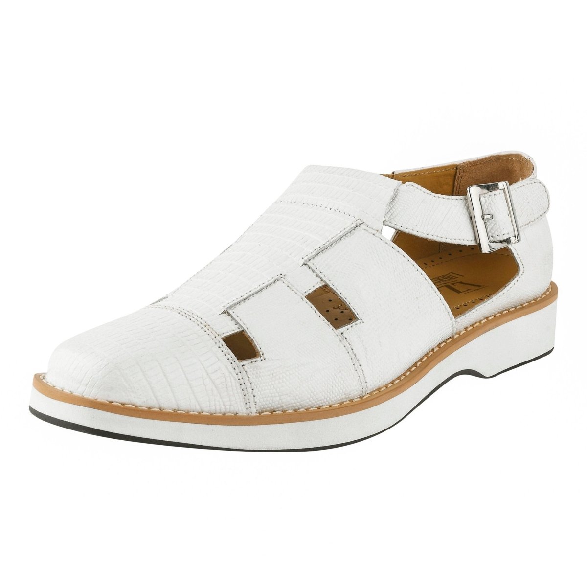 Adam Mens Fisherman Lizard Print Genuine Leather Buckle Closure Sandals Sandals by Libertyzeno – Don't Panic Shoes