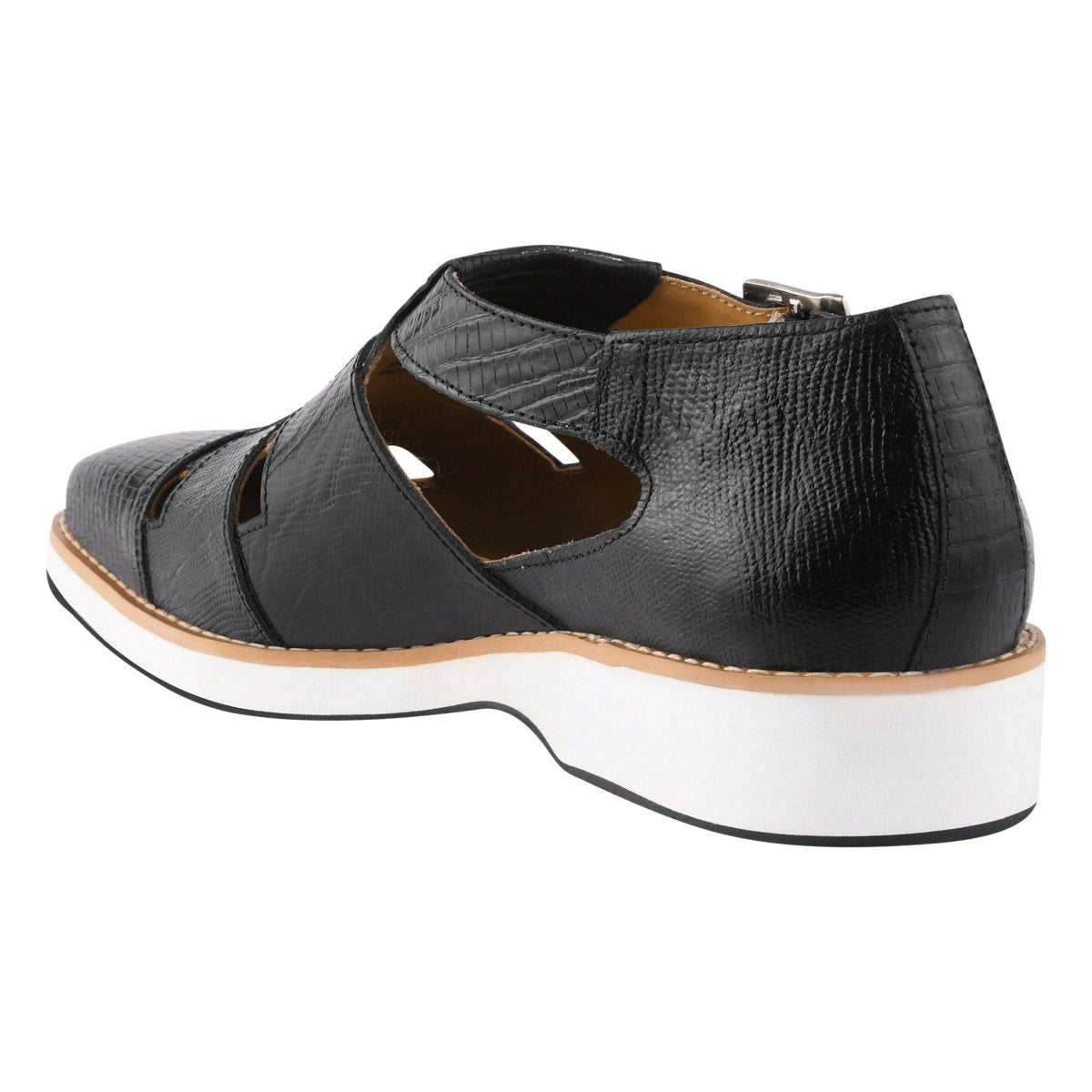 Adam Mens Fisherman Lizard Print Genuine Leather Buckle Closure Sandals Sandals by Libertyzeno – Don't Panic Shoes