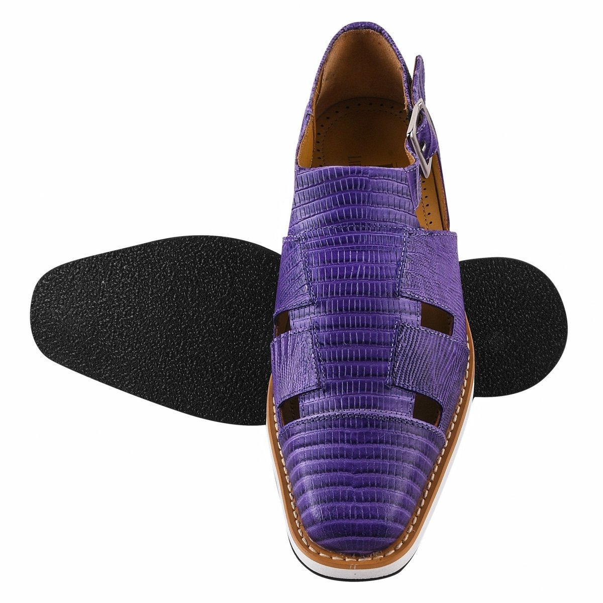 Adam Mens Fisherman Lizard Print Genuine Leather Buckle Closure Sandals Sandals by Libertyzeno – Don't Panic Shoes