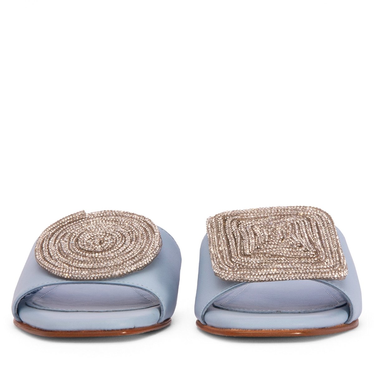 Adeline Flat Leather Slide Women’S Metallic Mesh Sandal Sandal by Beautiisoles – Don't Panic Shoes