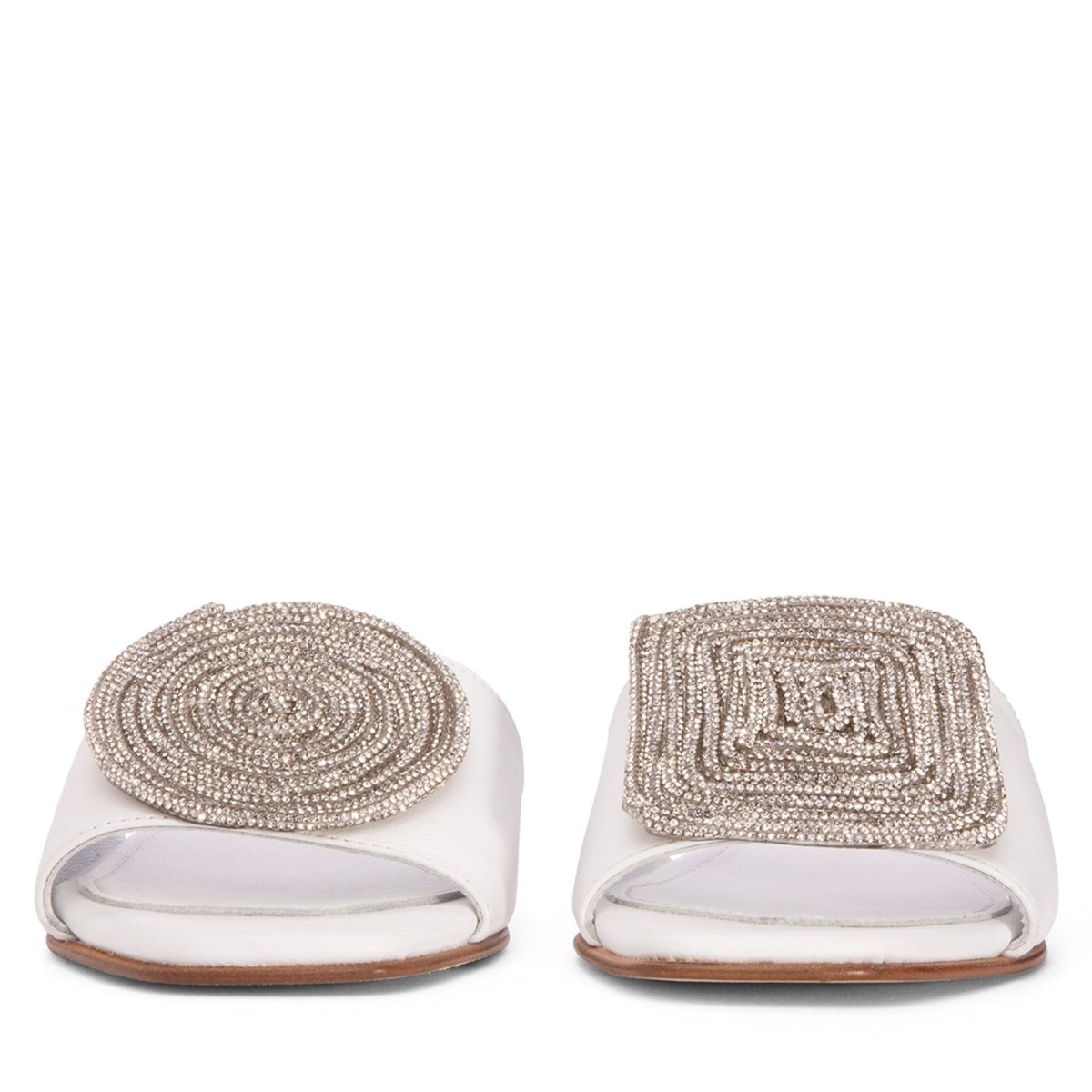 Adeline Flat Women’S Leather Sandal Metallic Mesh Accents Sandal by Beautiisoles – Don't Panic Shoes