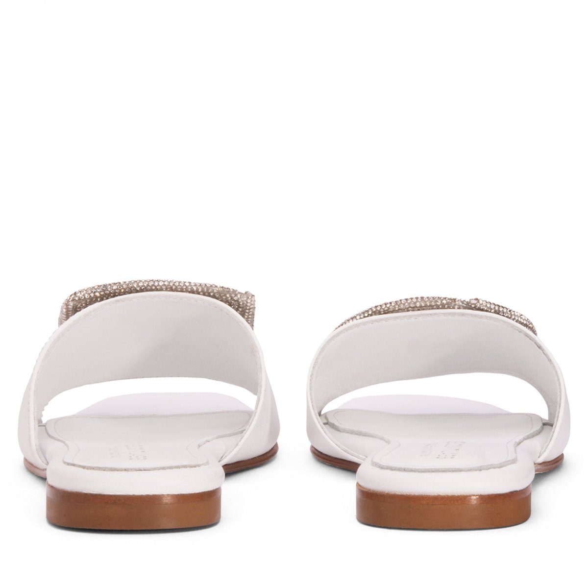 Adeline Flat Women’S Leather Sandal Metallic Mesh Accents Sandal by Beautiisoles – Don't Panic Shoes