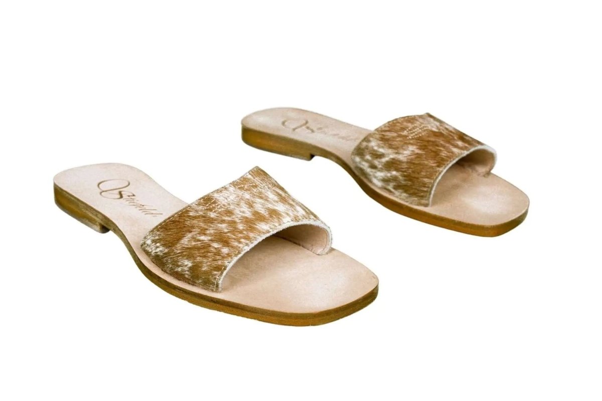 Agnes Cowhide Slide Sandals – Size 6 by Stiefeld Boots – Don't Panic Shoes