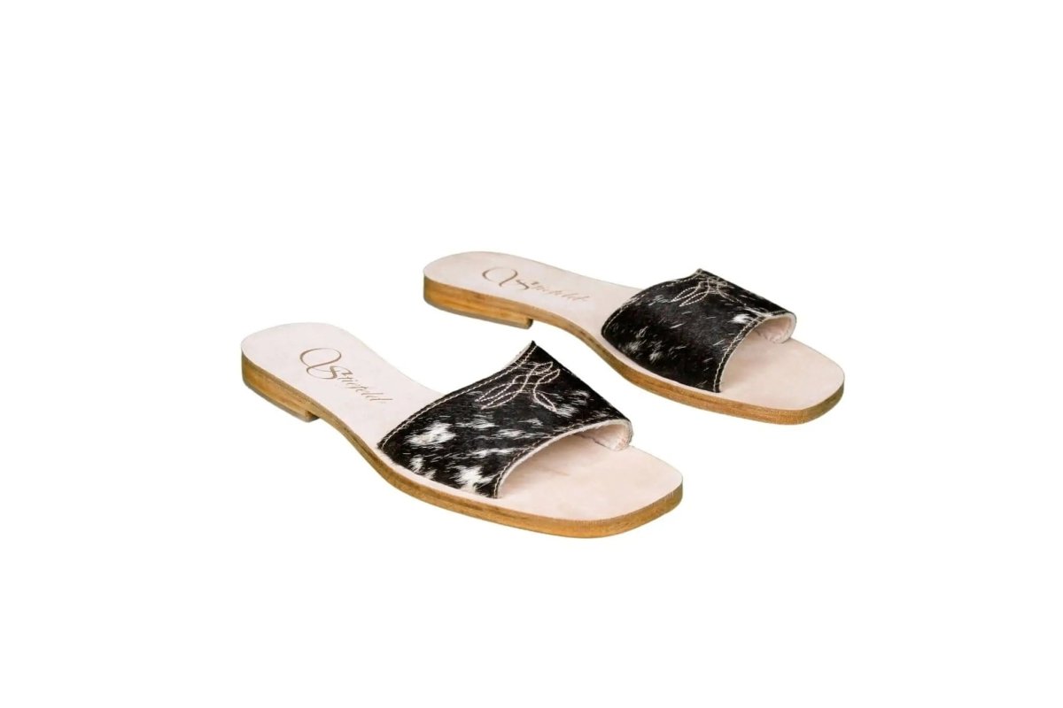 Agnes Cowhide Slide Sandals – Size 7 by Stiefeld Boots – Don't Panic Shoes