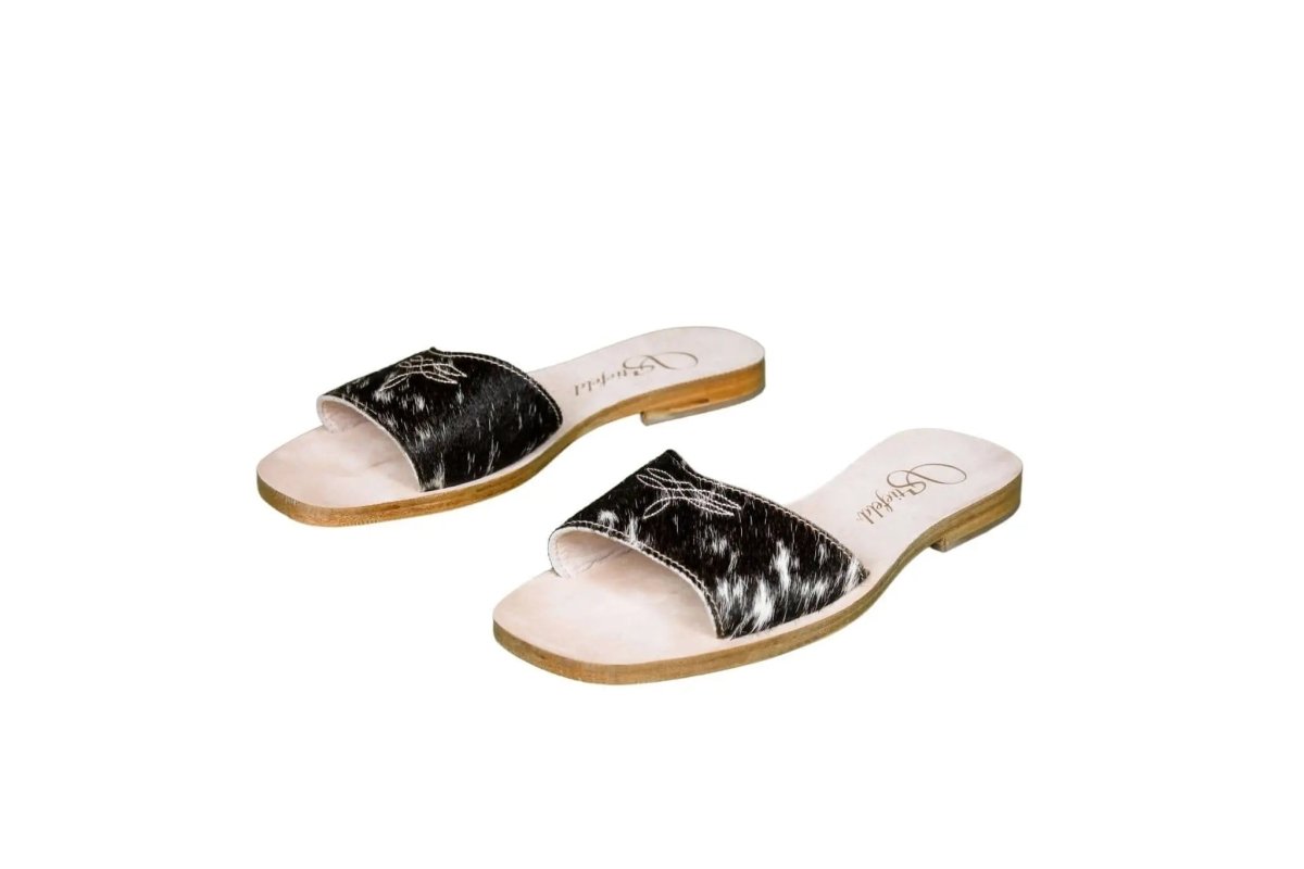 Agnes Cowhide Slide Sandals – Size 7 by Stiefeld Boots – Don't Panic Shoes
