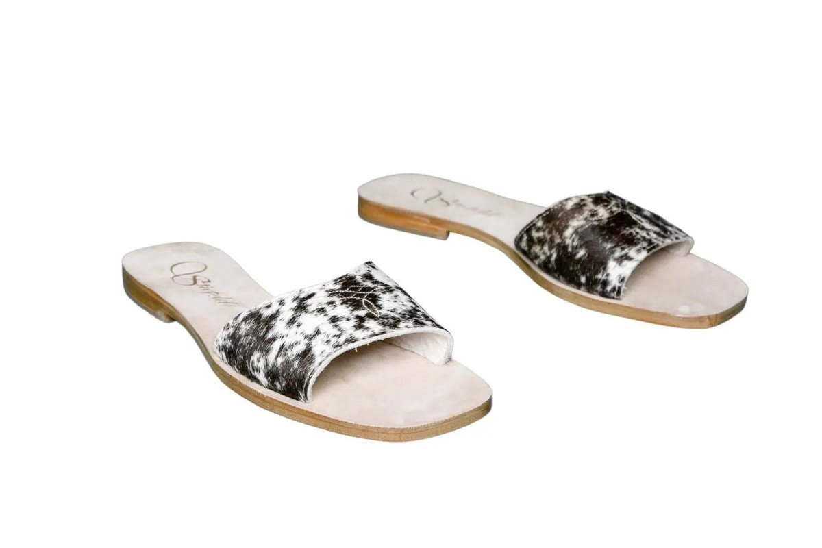 Agnes Cowhide Slide Sandals – Size 9 by Stiefeld Boots – Don't Panic Shoes