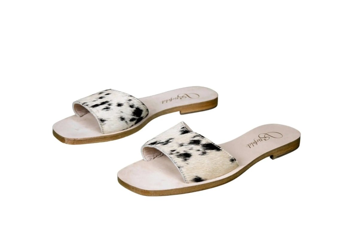 Agnes Cowhide Slide Sandals – Size 9 by Stiefeld Boots – Don't Panic Shoes