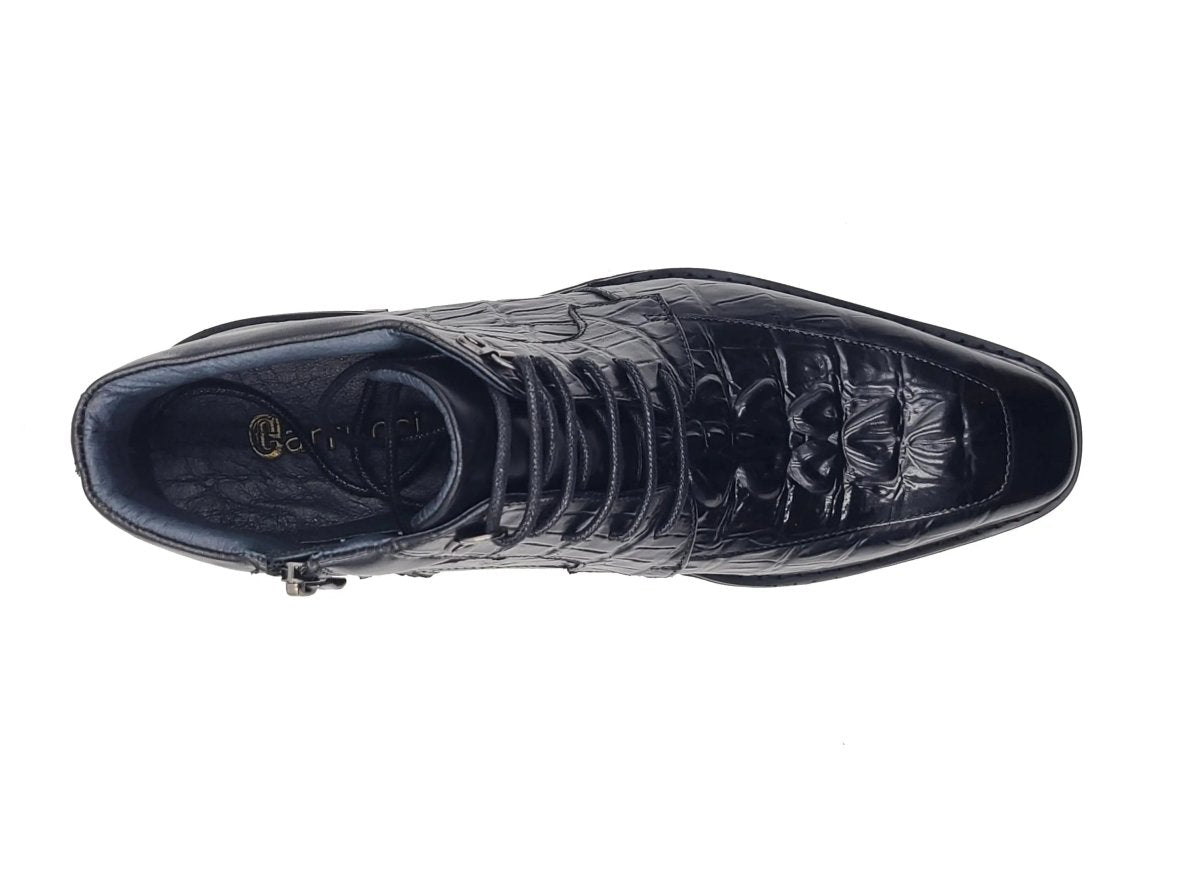 Alligator Embossed Lace Up Boots Men's Calfskin Leather Kb516 - 50 Boots by Carrucci Shoes – Don't Panic Shoes