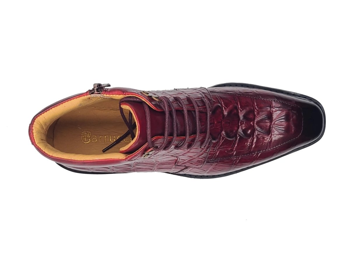 Alligator Embossed Lace Up Boots Men's Calfskin Leather Kb516 - 50 Boots by Carrucci Shoes – Don't Panic Shoes