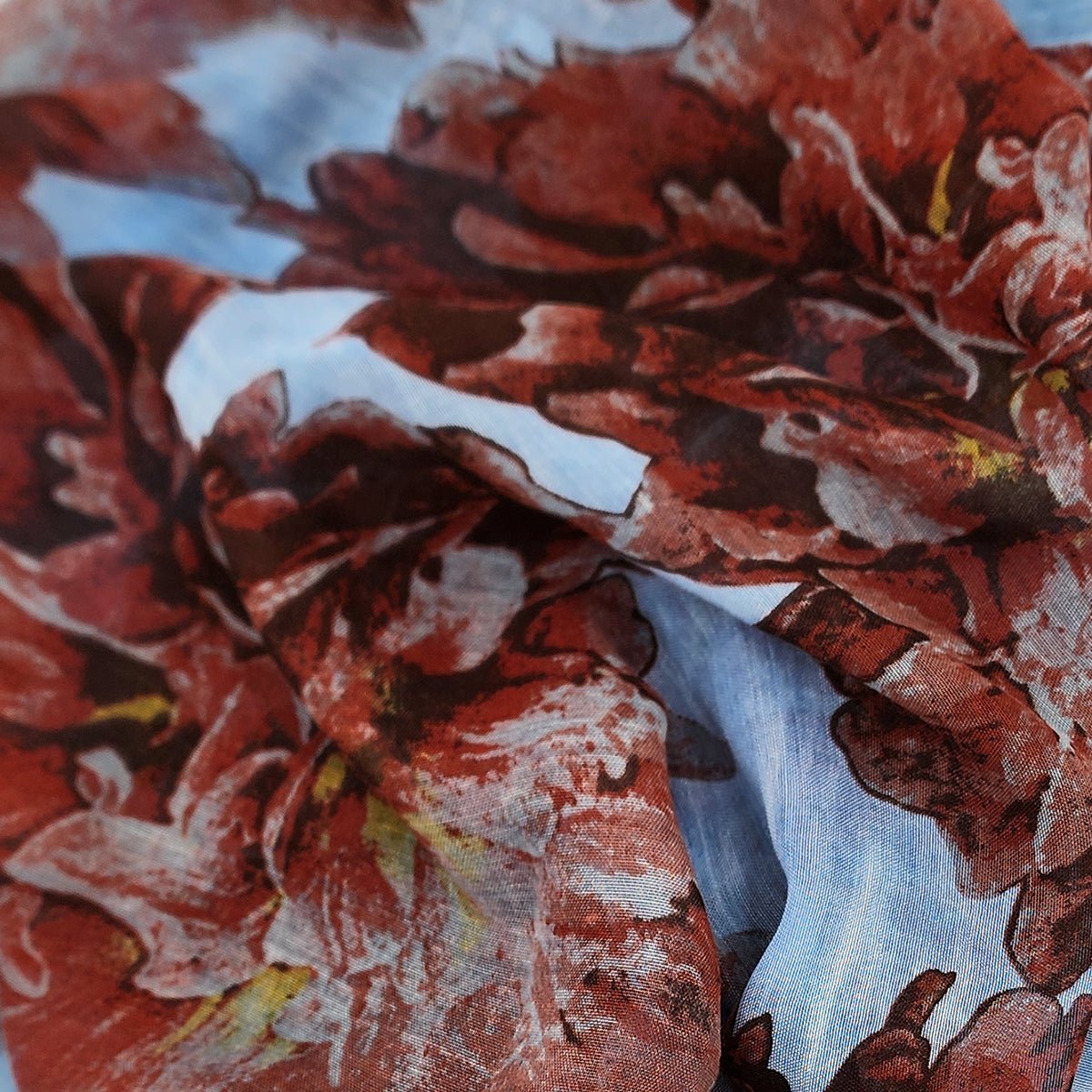 Alma Tadema Blue 17 Handcrafted Florence Print Artwork Bamboo Scarves by Mar Soreli – Don't Panic Shoes