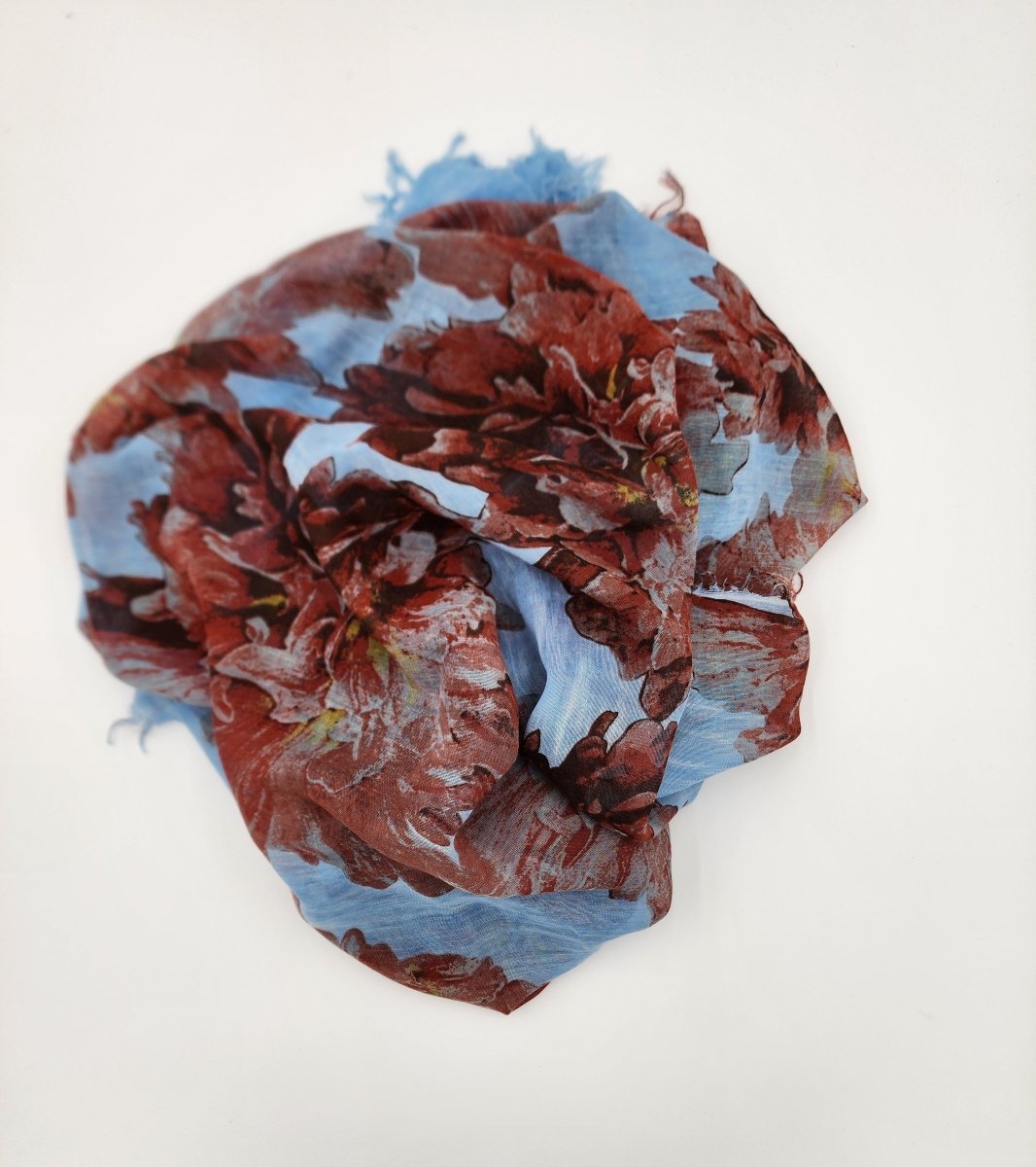 Alma Tadema Blue 17 Handcrafted Florence Print Artwork Bamboo Scarves by Mar Soreli – Don't Panic Shoes