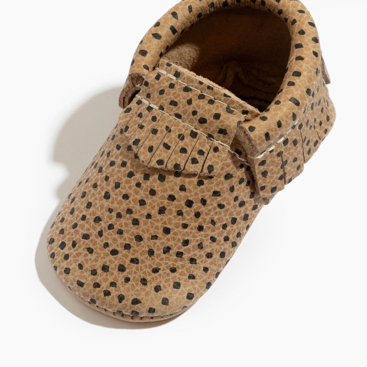 Almond Speckles Moccasin Baby Shoe Moccasin by Freshly Picked – Don't Panic Shoes
