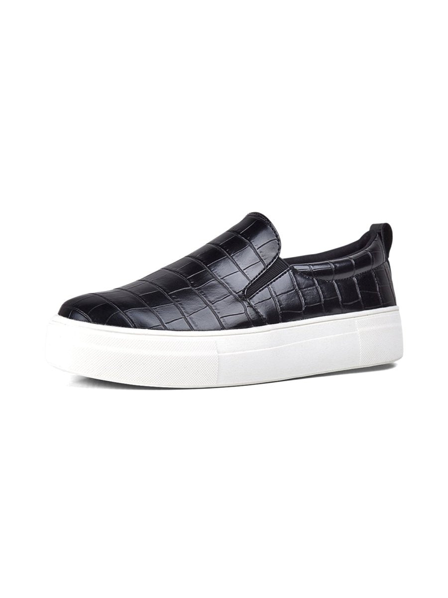 Alpha | Black Crocodile Sneakers by J.Adams – Don't Panic Shoes